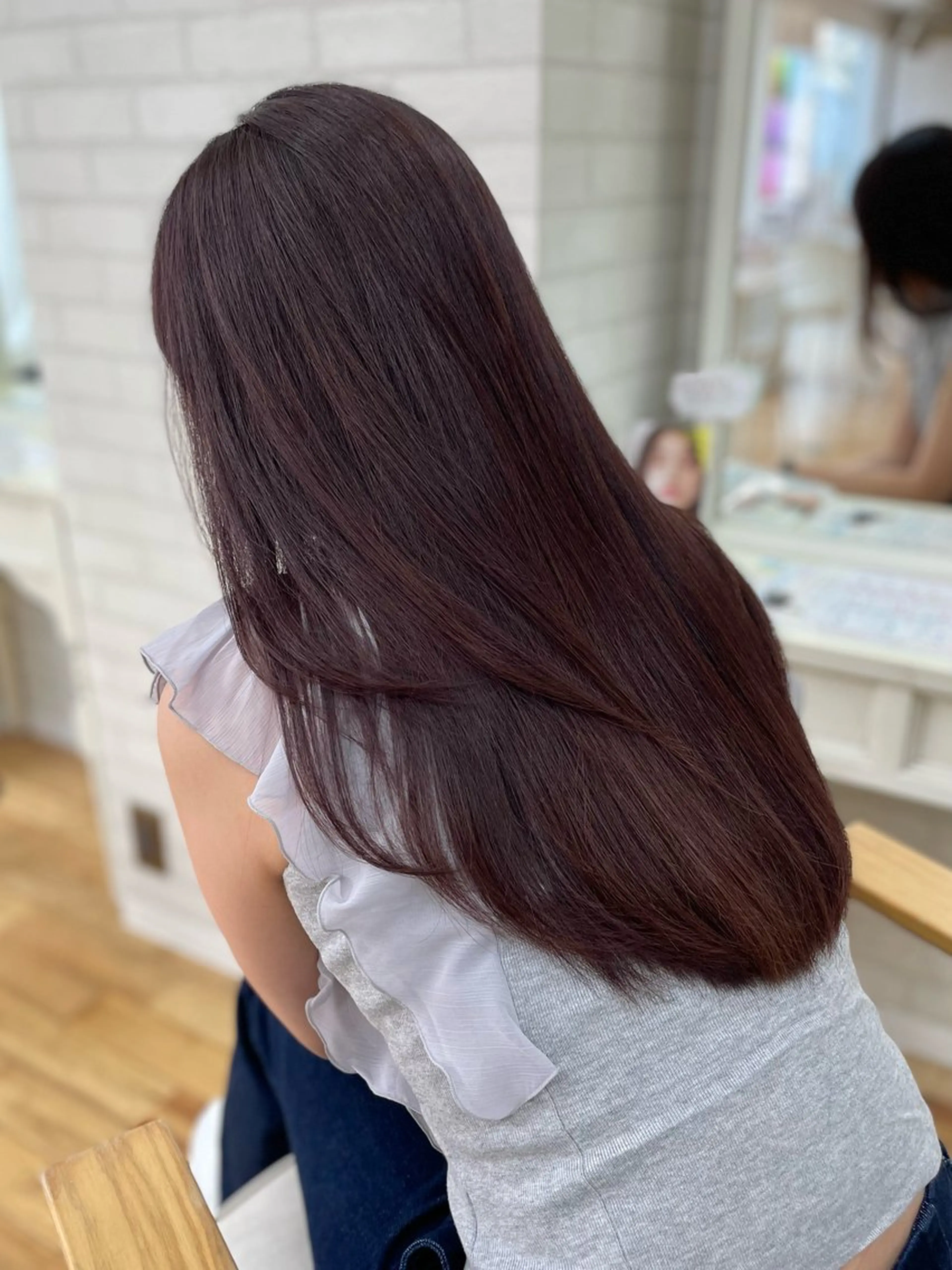 ロング カラー カット ヘアカラー トリートメント 韓国風/レイヤー/ 長谷七海のヘアスタイル