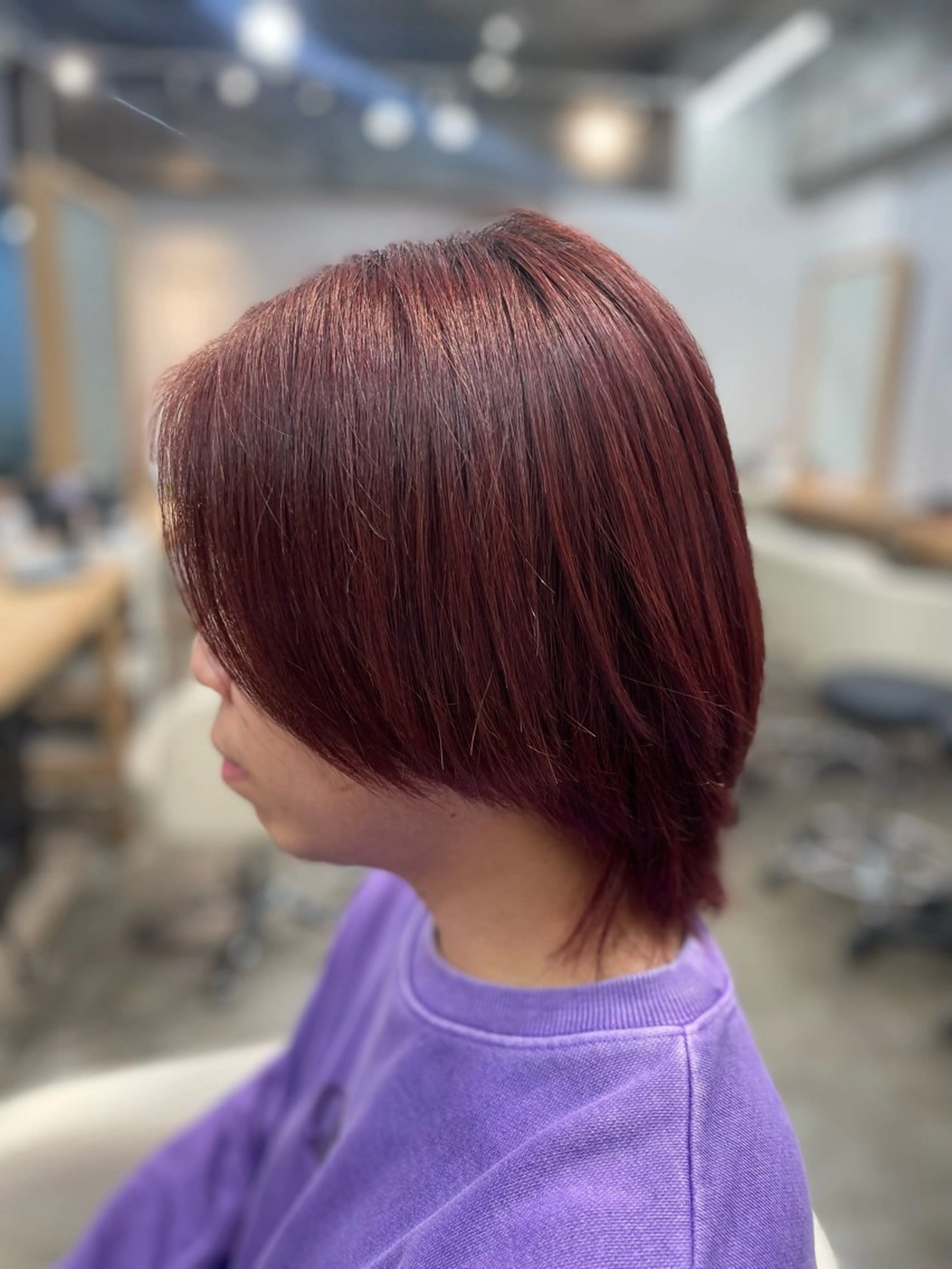 ロング カラー レッドカラー ニュアンス王子 🥀𓈒のヘアスタイル