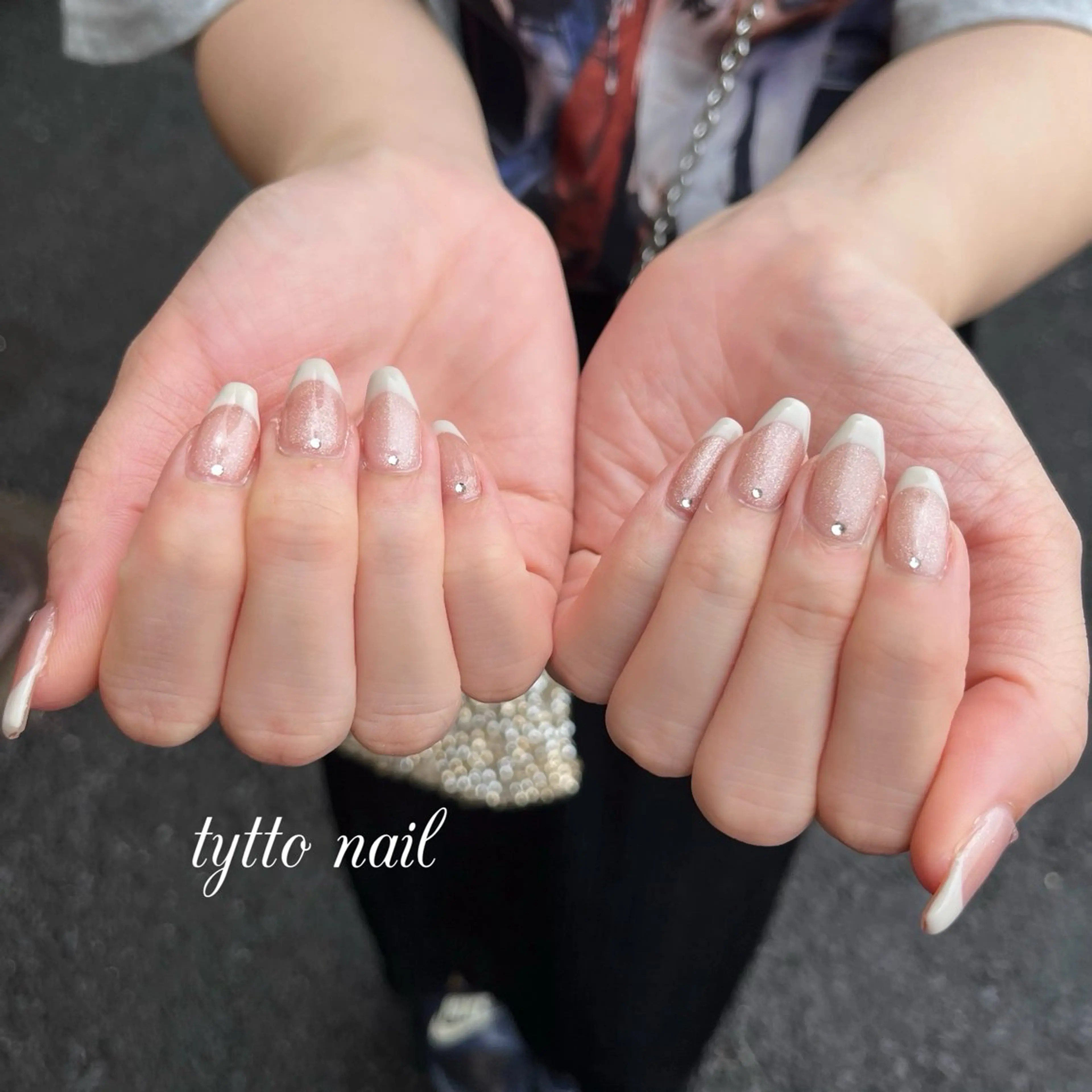ネイル アートネイル フレンチネイル 韓国ネイル ラメ(グリッター) マグネットネイル ハンドネイル tytto nail ❤︎‪‪eri‪‪のネイルデザイン