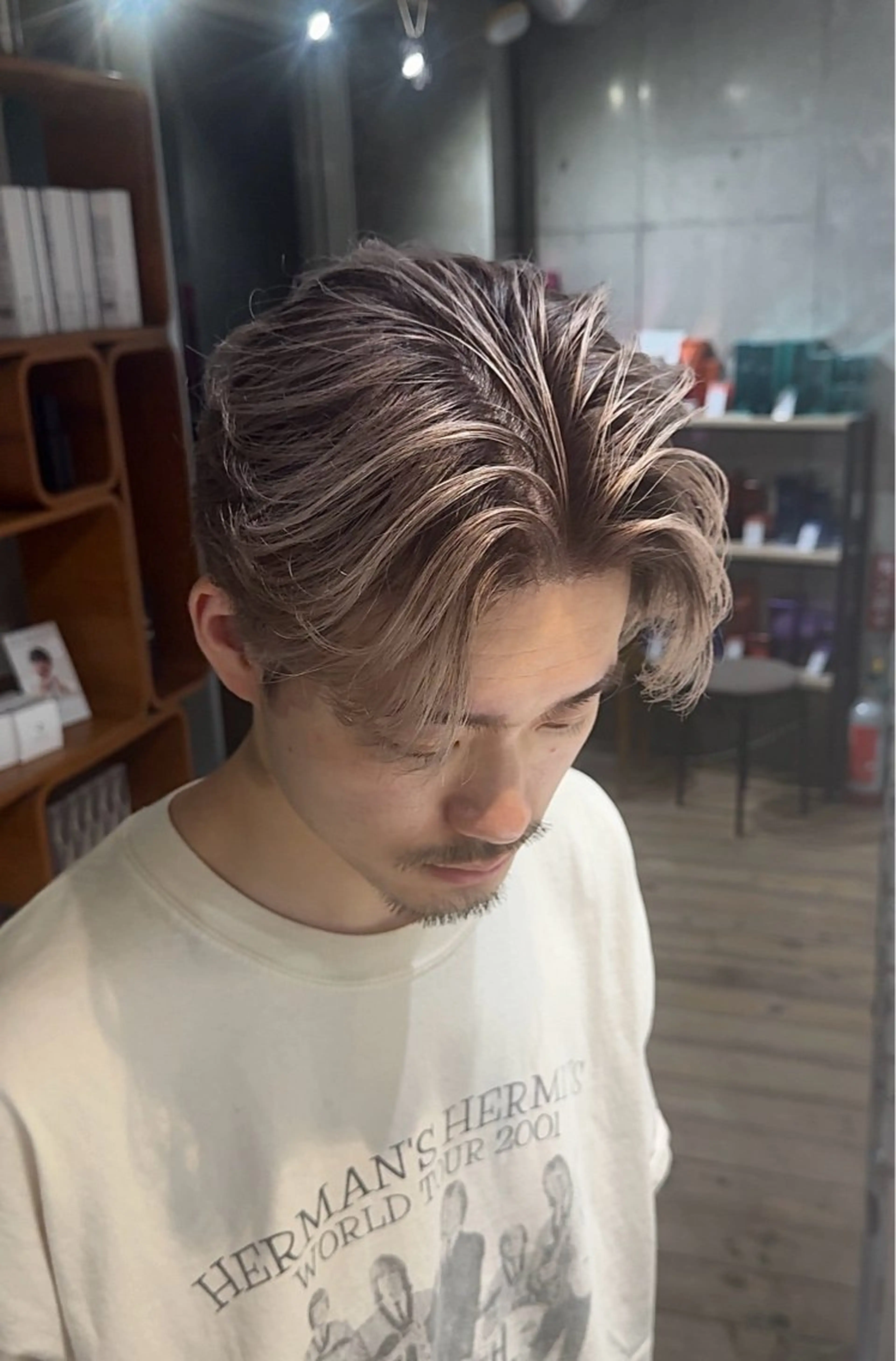 カラー メンズ メンズバレイヤージュ バレイヤージュ 透明感カラー グラデーションカラー 外国人風カラー fifth原宿 堀内新史のヘアスタイル