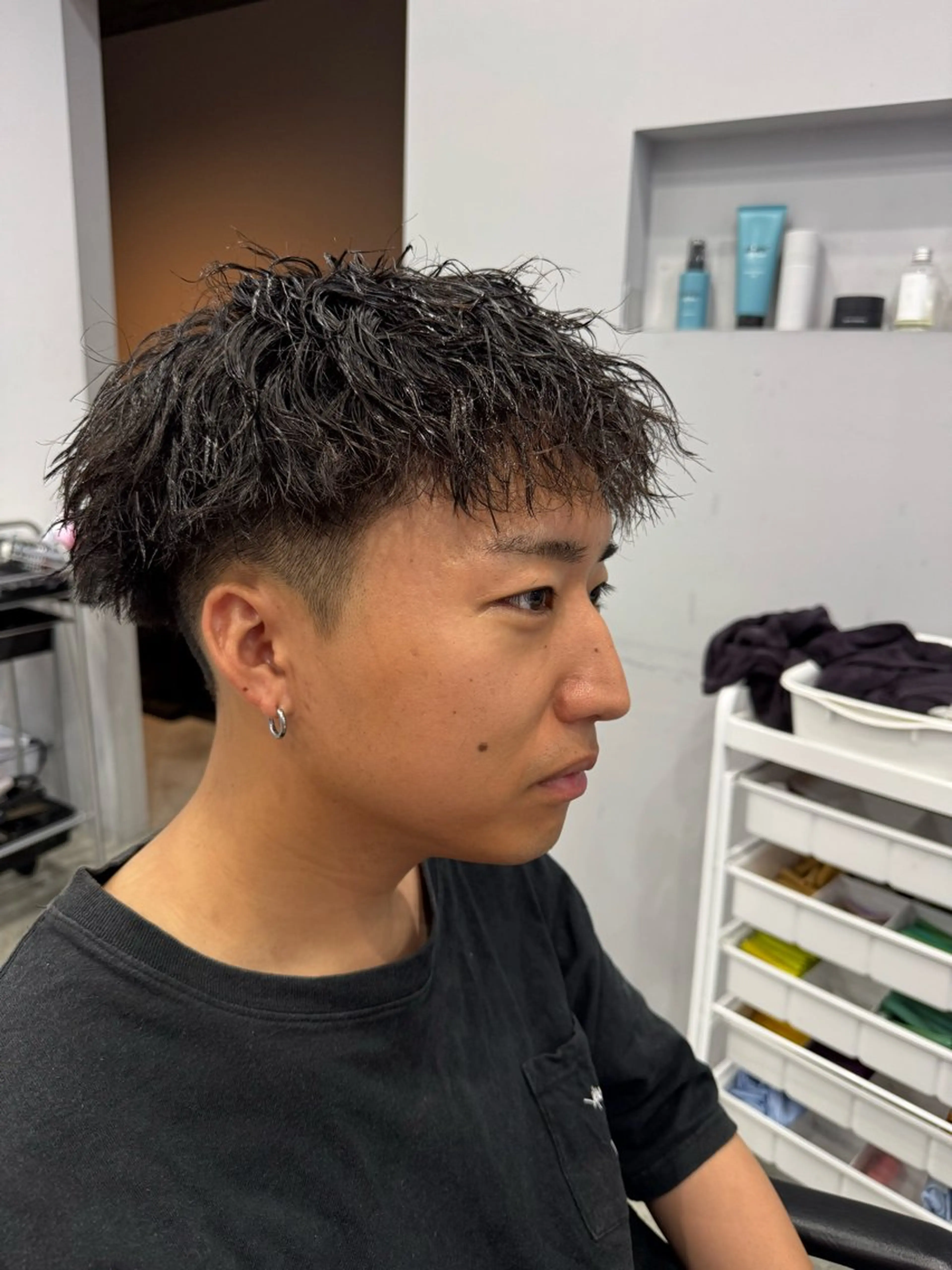 ショート パーマ ツイストパーマ 村川 颯のヘアスタイル
