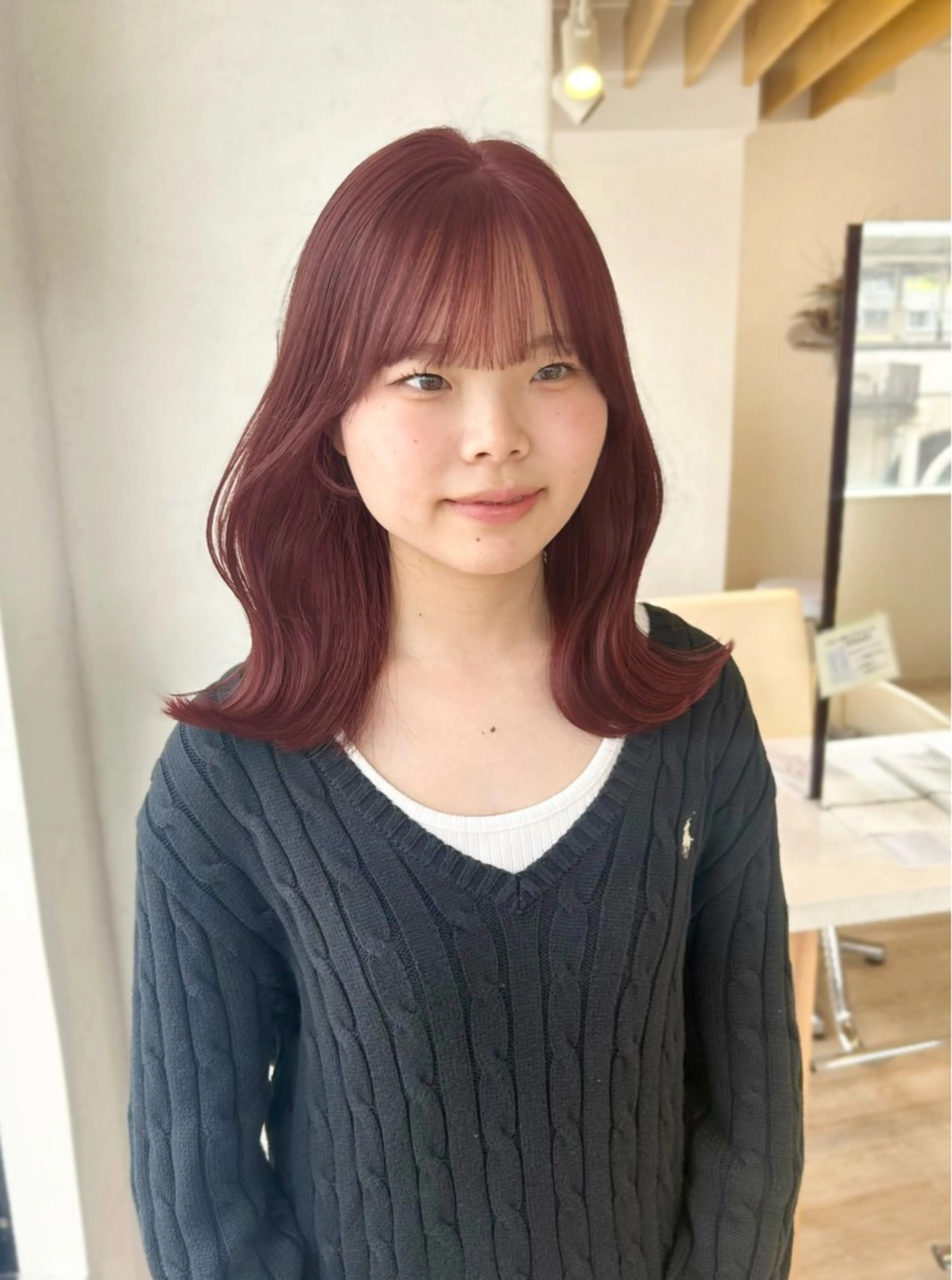 ミディアム ヘアカラー 女性専用サロン iiro所属・hina/透明感🍒 【元町】のヘアスタイル