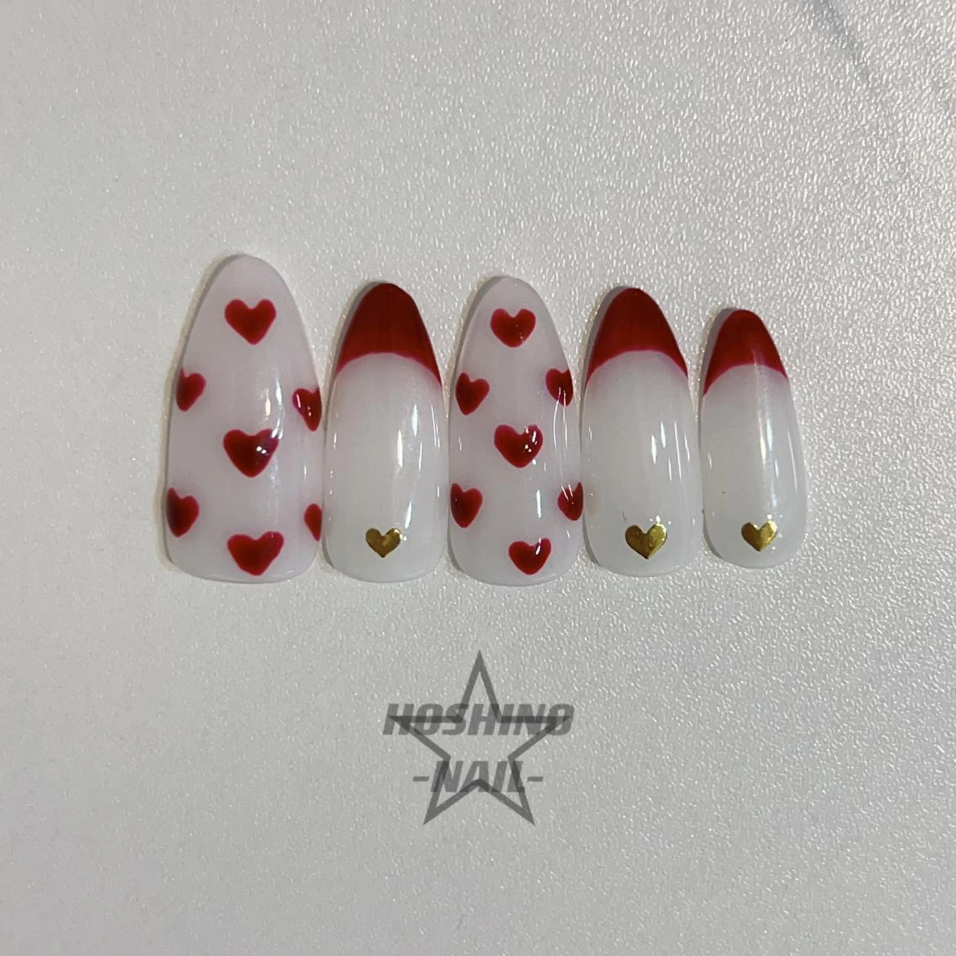メンズ ネイル フレンチネイル ハート ハンドネイル ★HOSHINO NAIL★新宿店のネイルデザイン