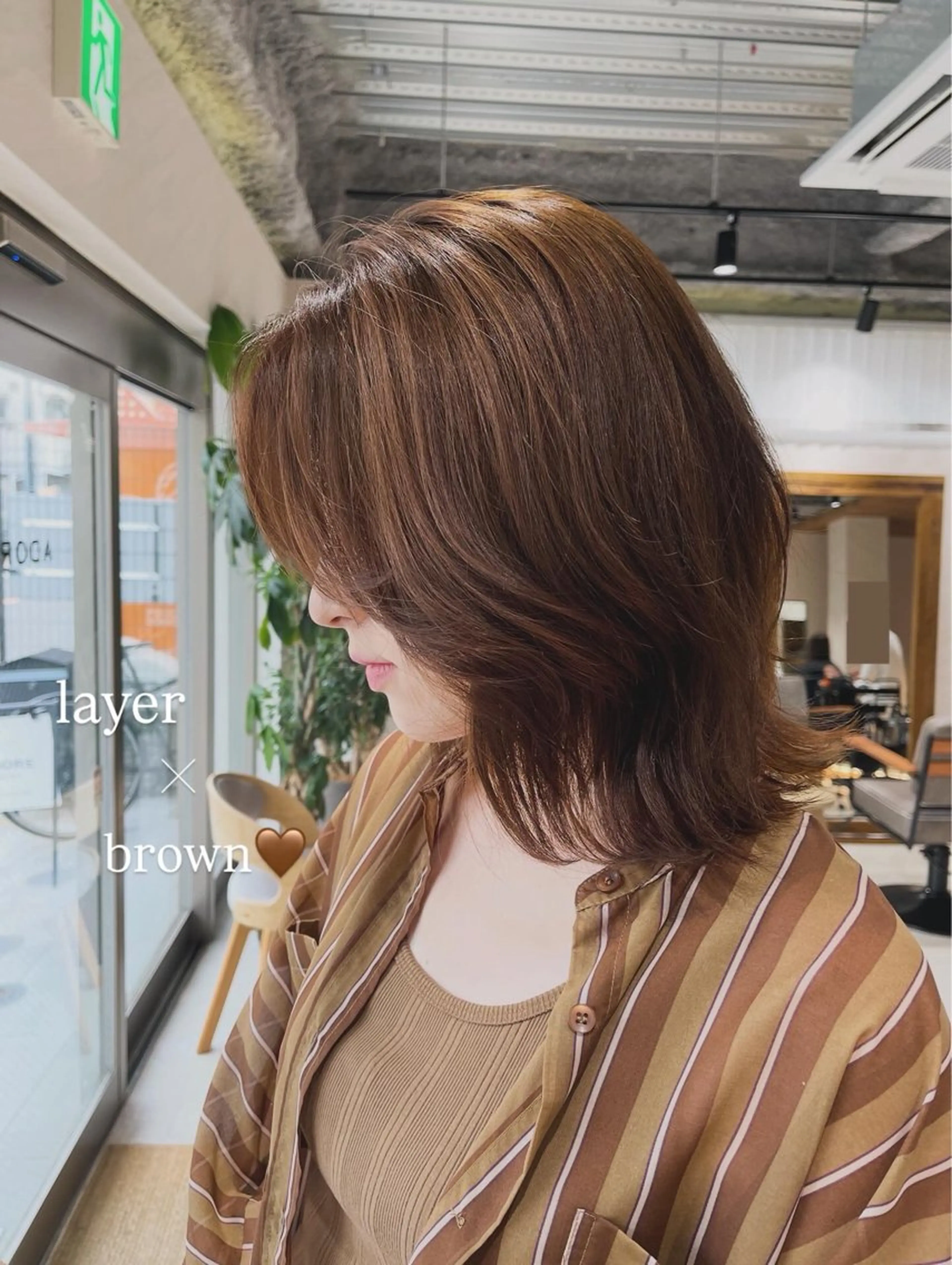 ミディアム カラー ボブレイヤー ブラウンカラー ナチュラルブラウン ボブ レイヤーカット カット ヘアカラー トリートメント 🩵ボブ/レイヤー /髪質改善🩵のヘアスタイル