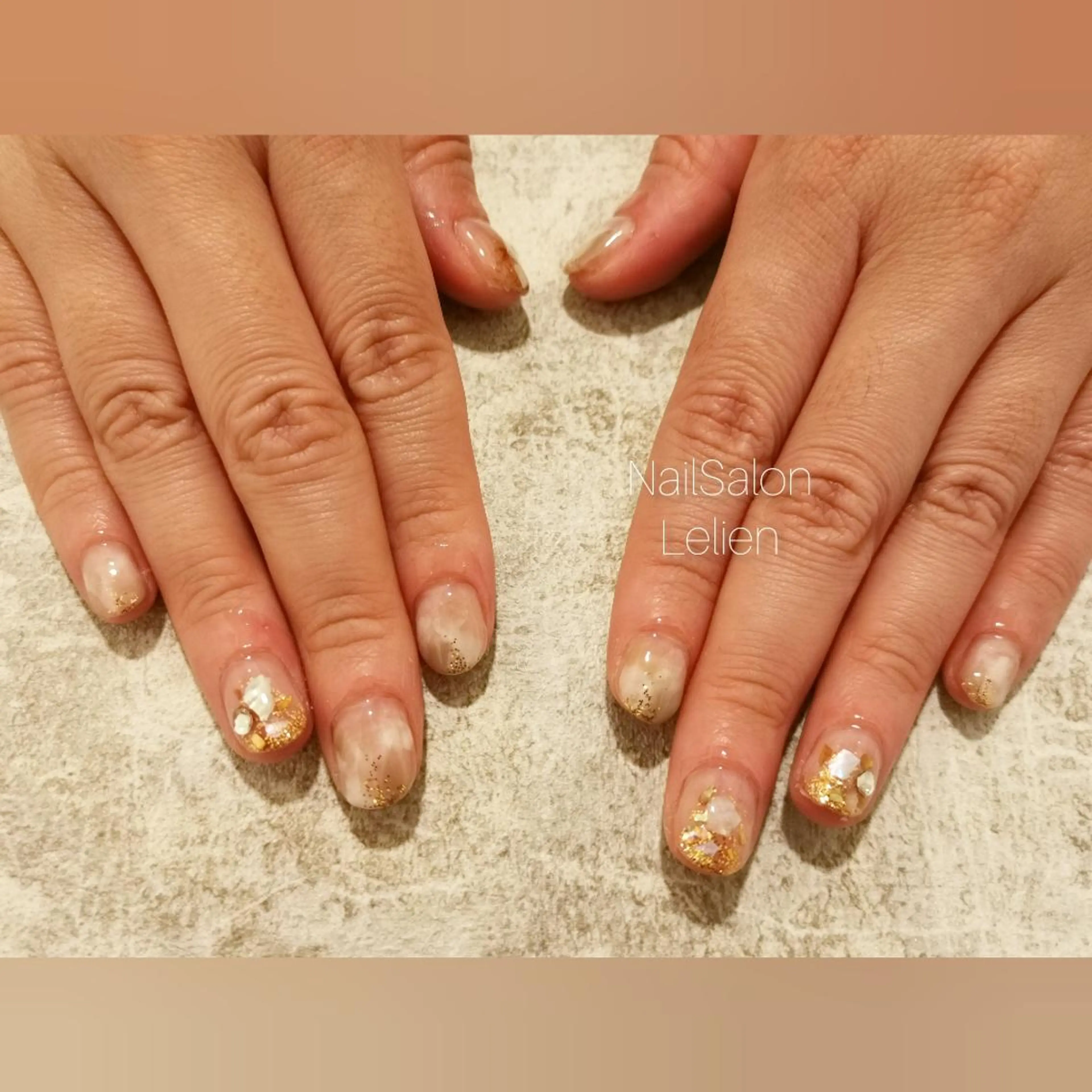 ネイル ゴールド 人気エリア💖完全個室【ルリエ】所属・ネイルサロン Lelienルリエのネイルデザイン