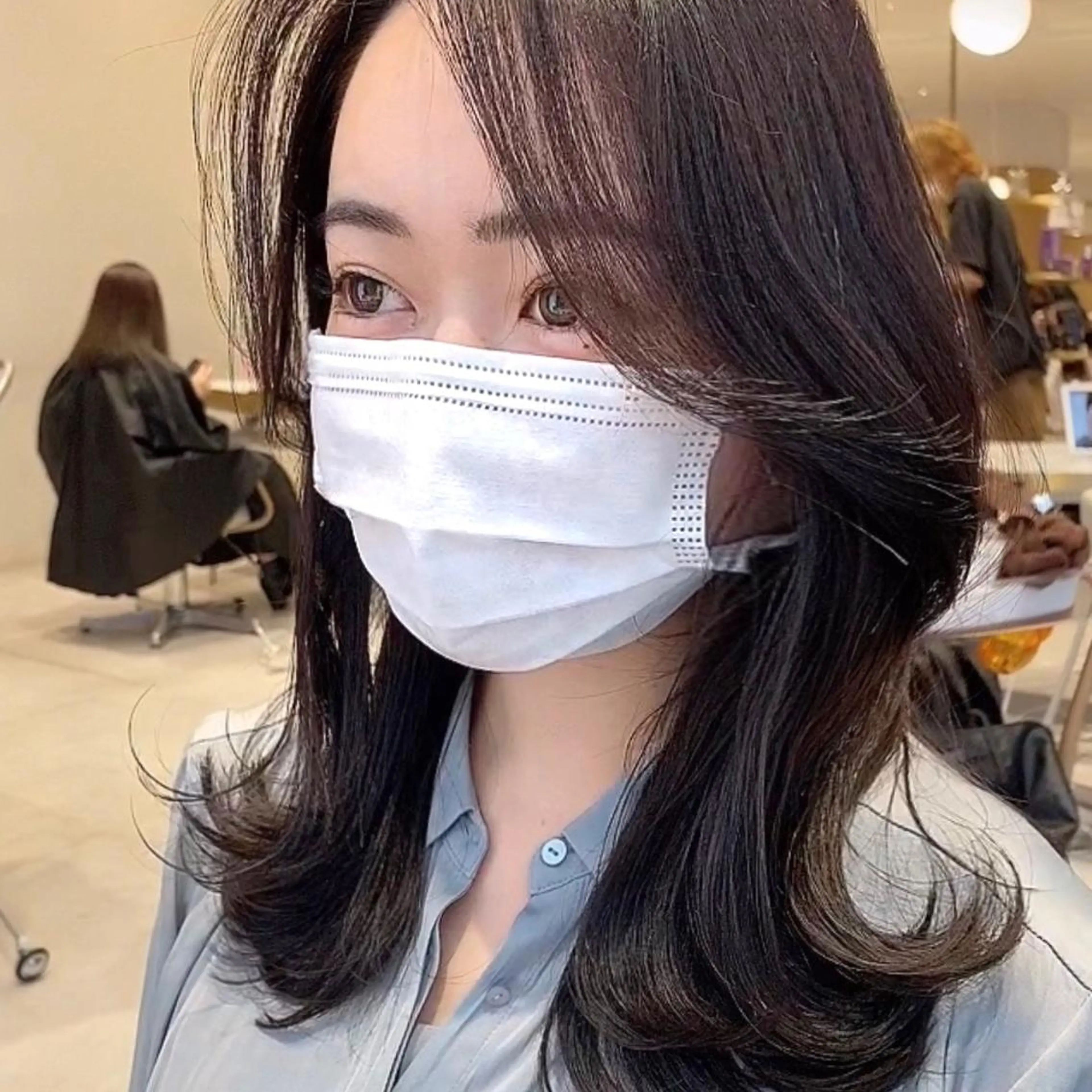 ミディアム くびれヘア 韓国風ヘア 韓国ヘア🇰🇷髪質 改善たけるのヘアスタイル