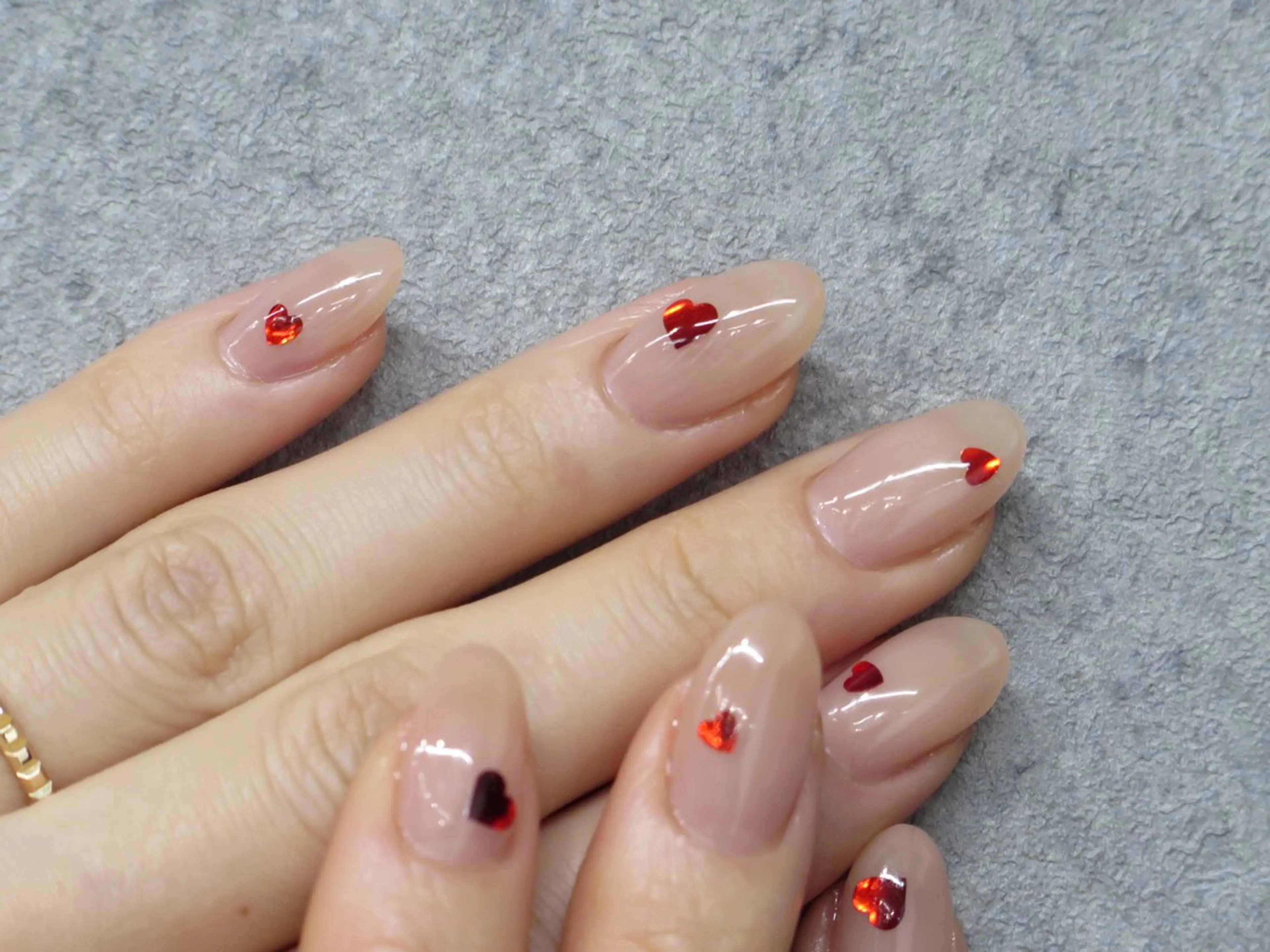 ネイル ハート ホログラムネイル ハンドネイル K. NANAのネイルデザイン