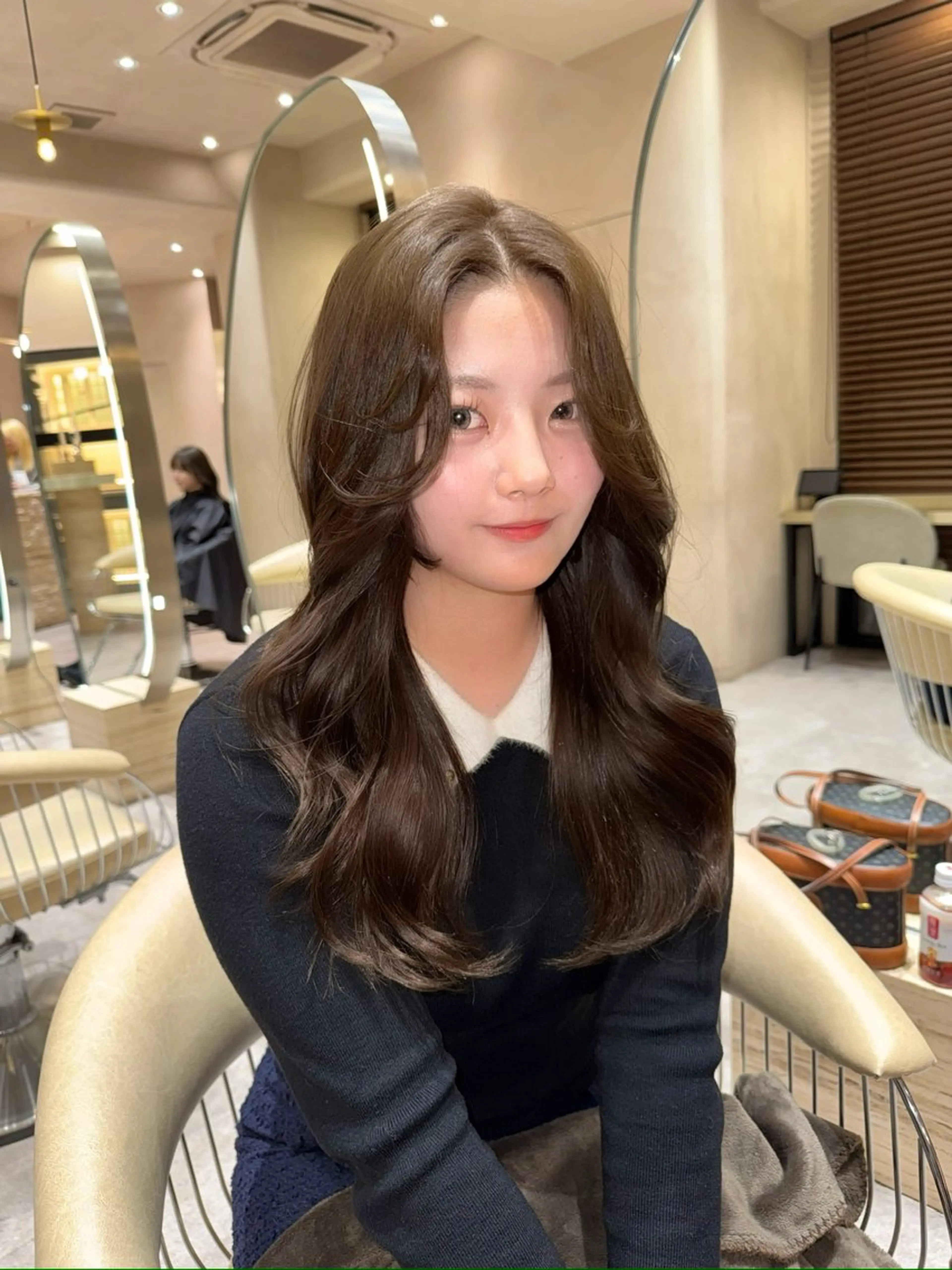 セミロング カット ヘアカラー トリートメント 韓国ヘア/ベージュ カラー/髪質改善/涼のヘアスタイル