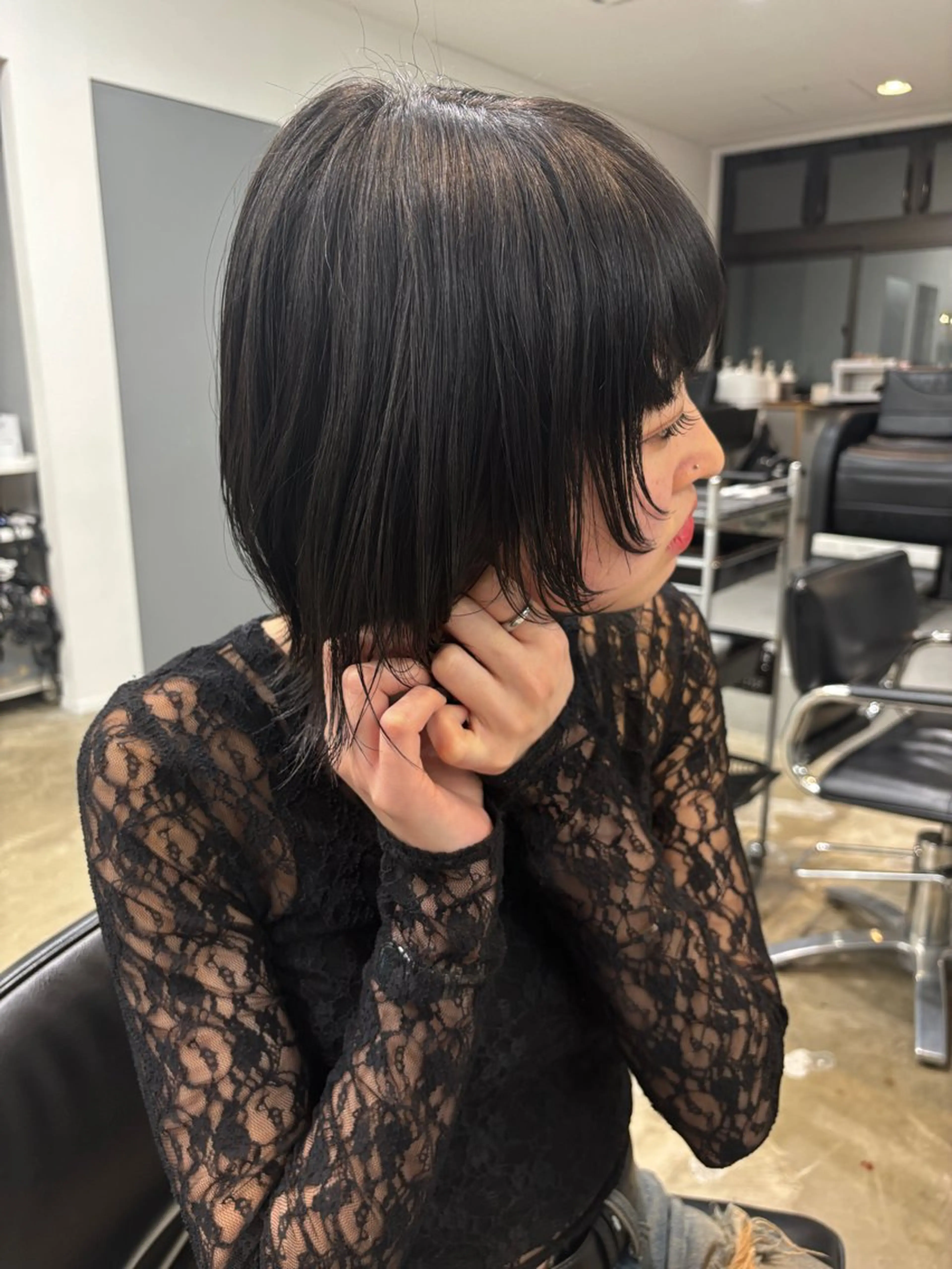 ショート ボブ 顔まわりレイヤー 顔周りカット レイヤーカット pole所属・札幌メンズカット✄﻿ 女性目線のヘアのヘアスタイル