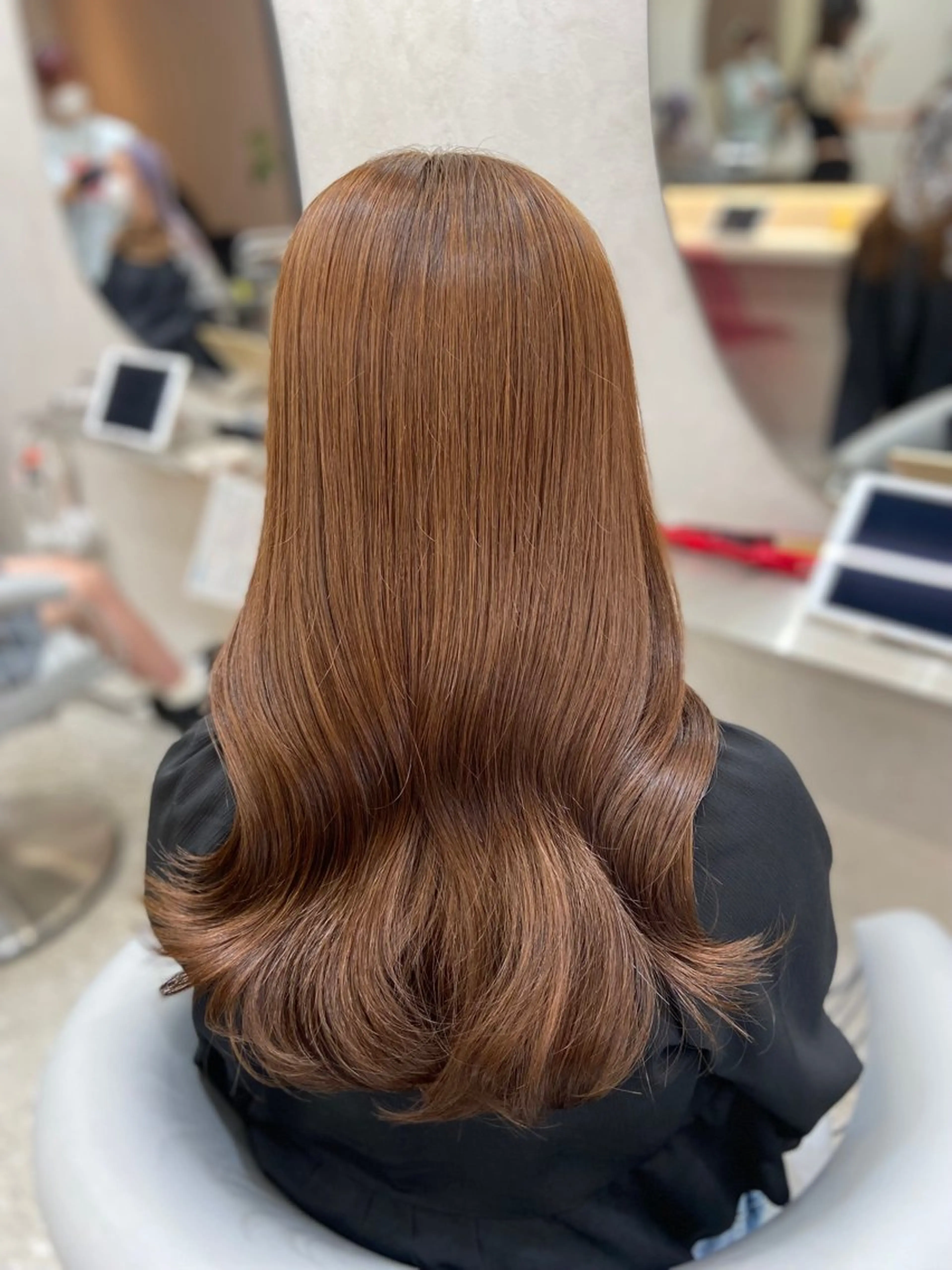 ロング カラー カット ヘアカラー トリートメント 新宿/韓国ヘア 中明度カラー/かやのヘアスタイル