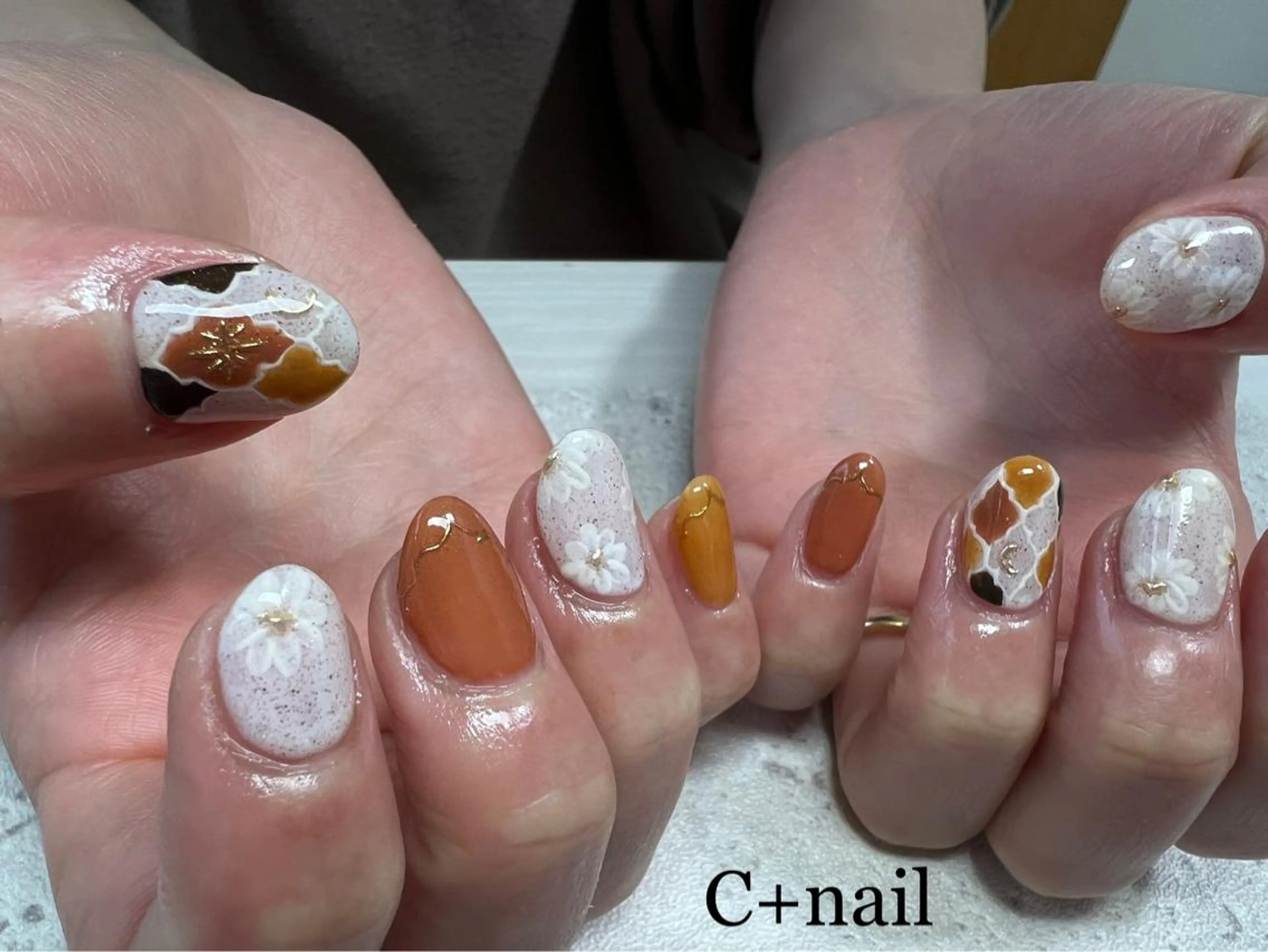 ネイル 氷ネイル・うるうるネイル キラキラネイル ミラーネイル オフィスネイル 春ネイル ハンドネイル ✴︎ C+nailのネイルデザイン