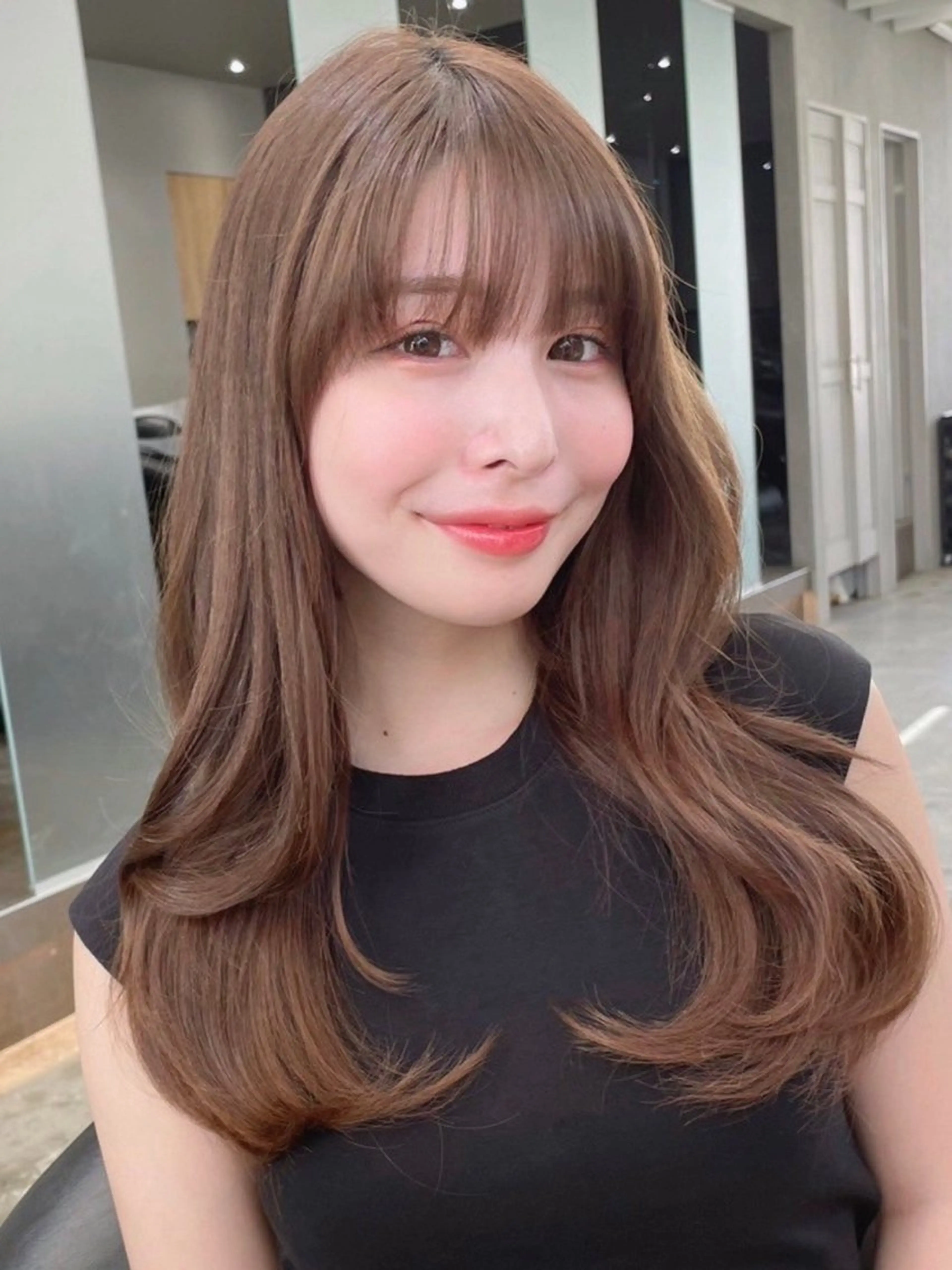 ロング カラー カット トリートメント 山崎/ボブ縮毛矯正 レイヤー髪質改善のヘアスタイル