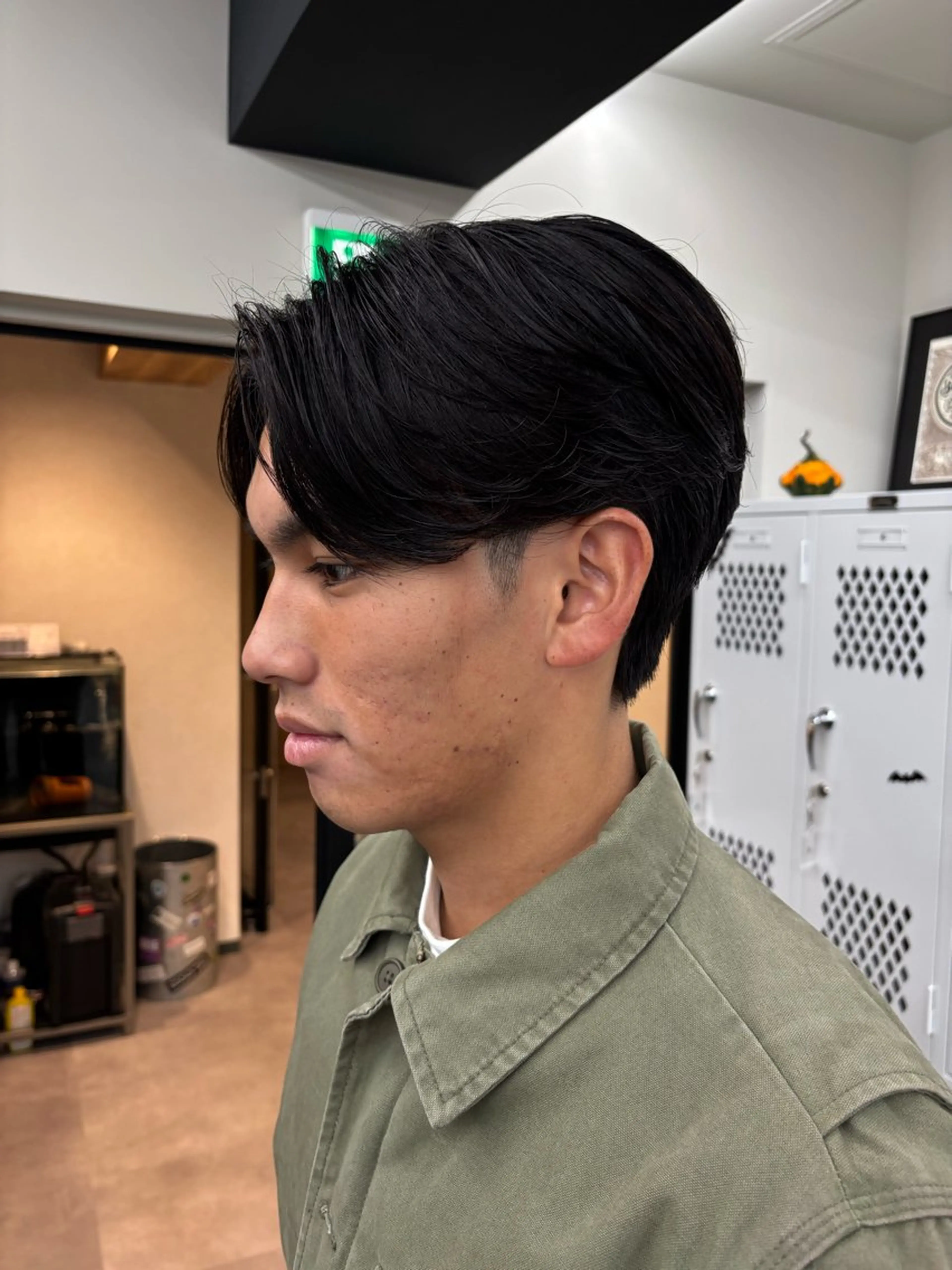 メンズ センターパート メンズ韓国風 マッシュ メンズパーマ ツーブロック 横浜メンズマッシュ カット/ショウゴのヘアスタイル