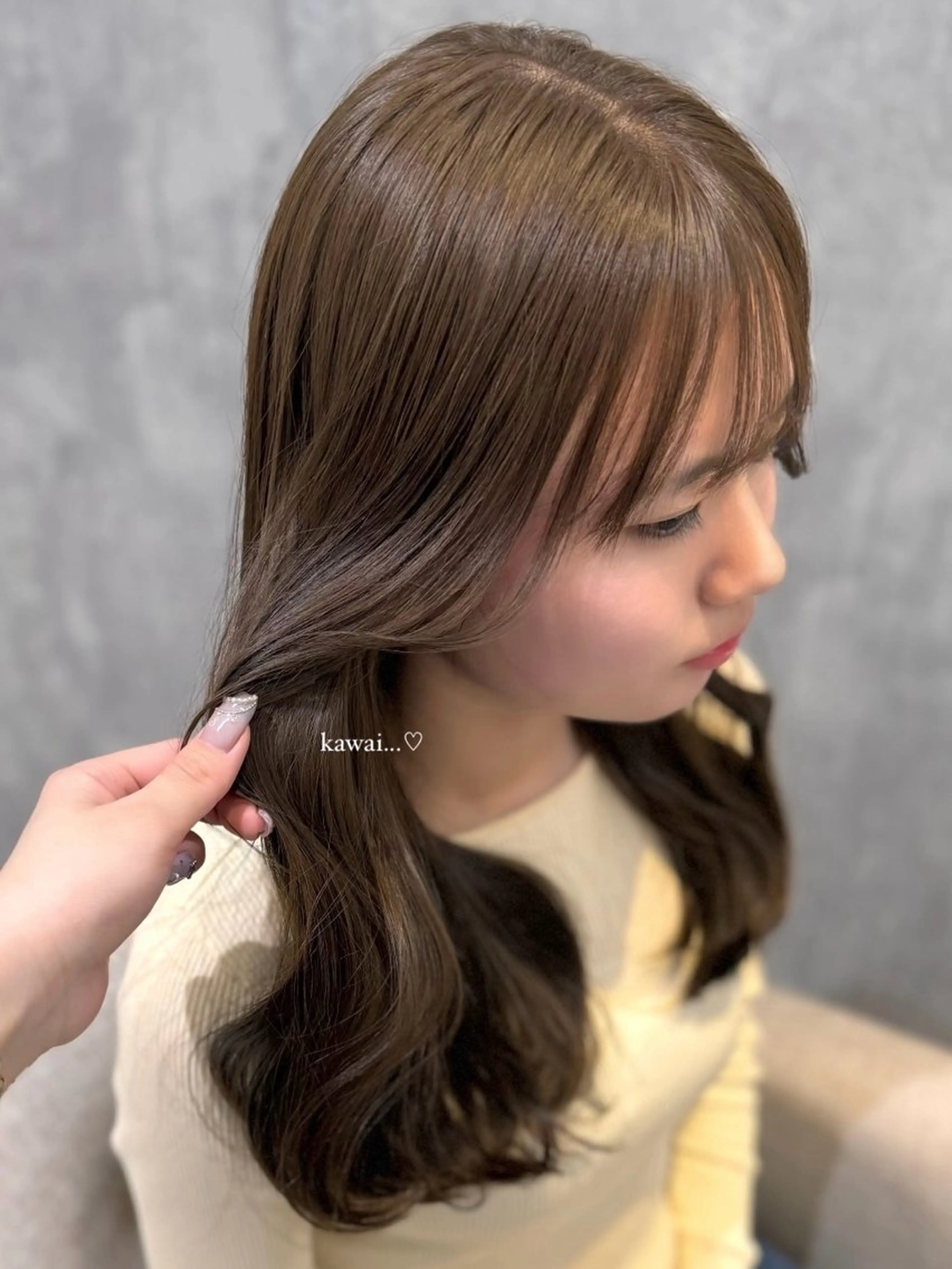ロング カラー カット ヘアカラー トリートメント 𐙚mareka/ 顔周り/透明感ｶﾗｰのヘアスタイル