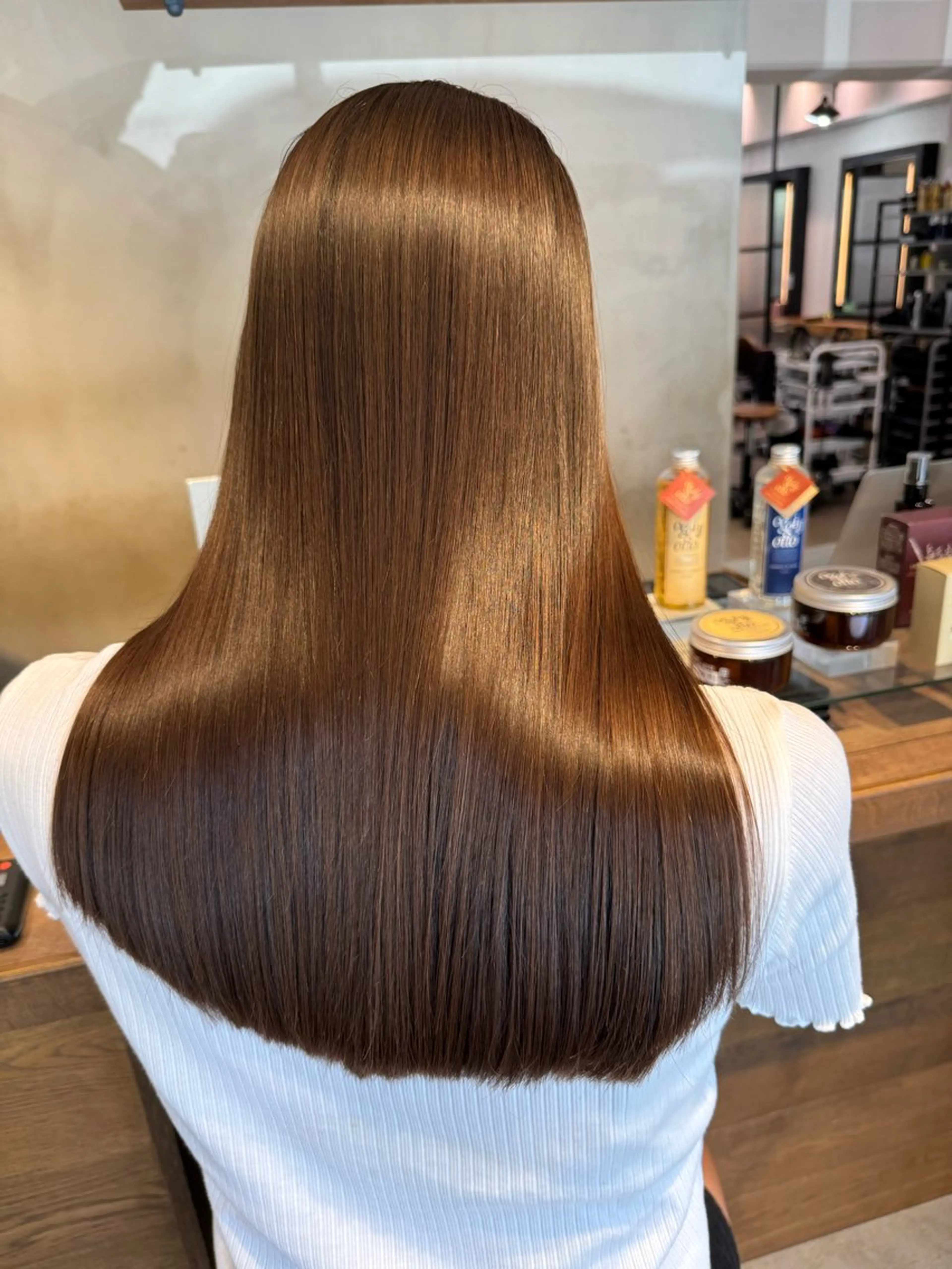 ロング カット 縮毛矯正 トリートメント ［パサつき改善］＊ 髪質改善ケアサロン＊のヘアスタイル