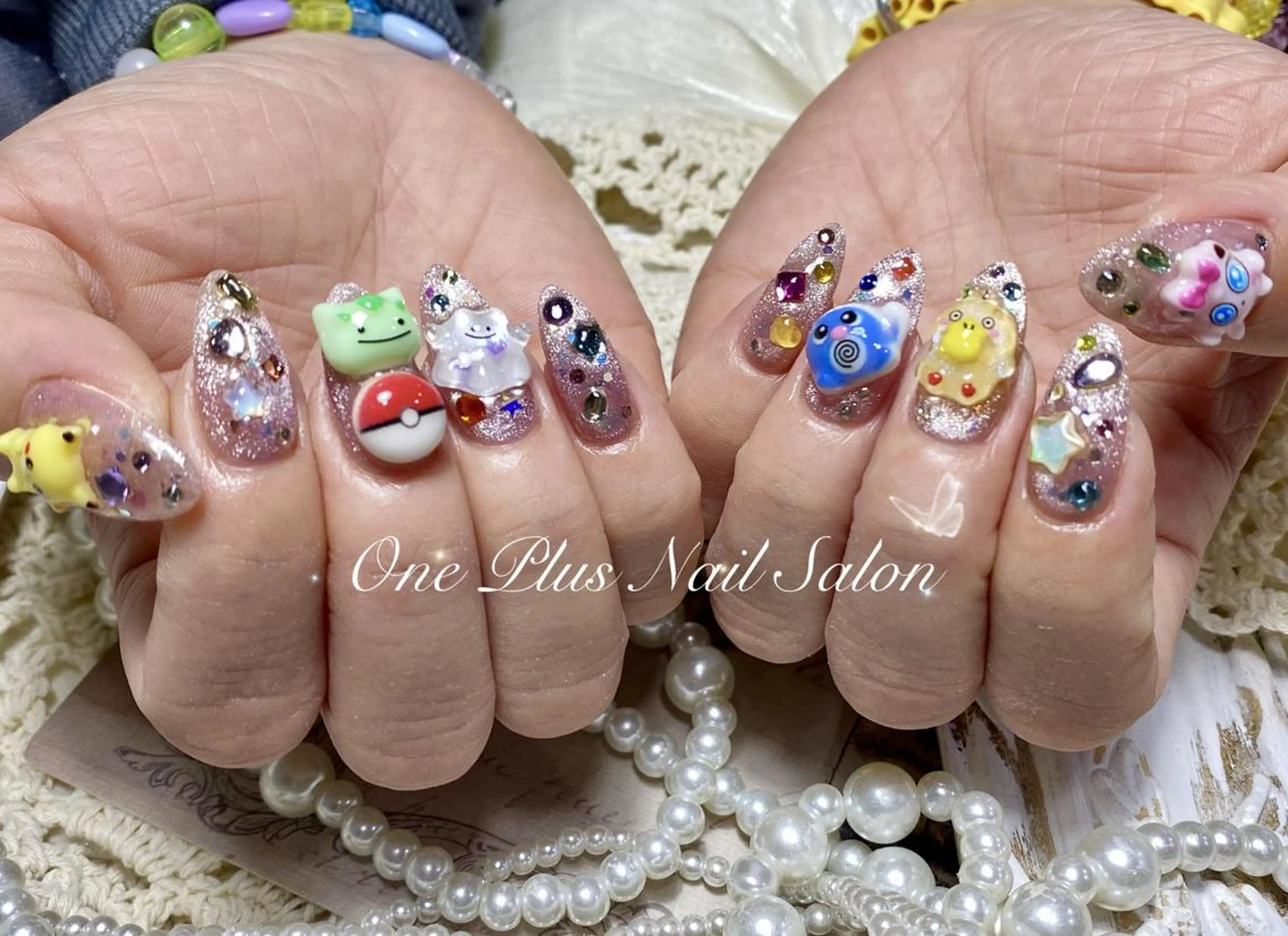 ネイル フレンチネイル グラデーション マグネットネイル ワンカラーネイル 春ネイル One Plus Nail Salonのネイルデザイン