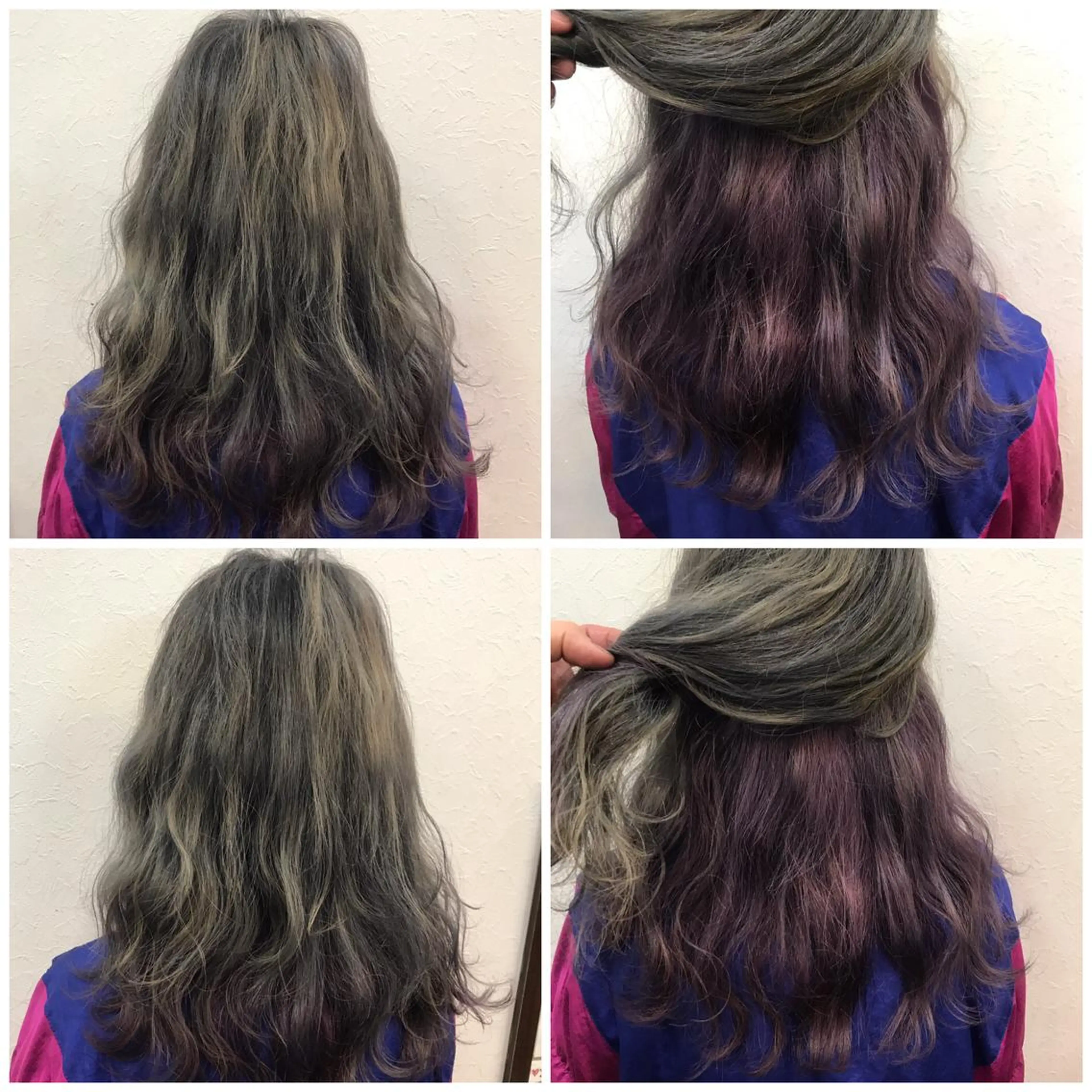 ロング カラー ブリーチ ダブルカラー グレージュ インナーカラー バイオレットカラー ていねい技術No.1 🌈諏訪 健太のヘアスタイル