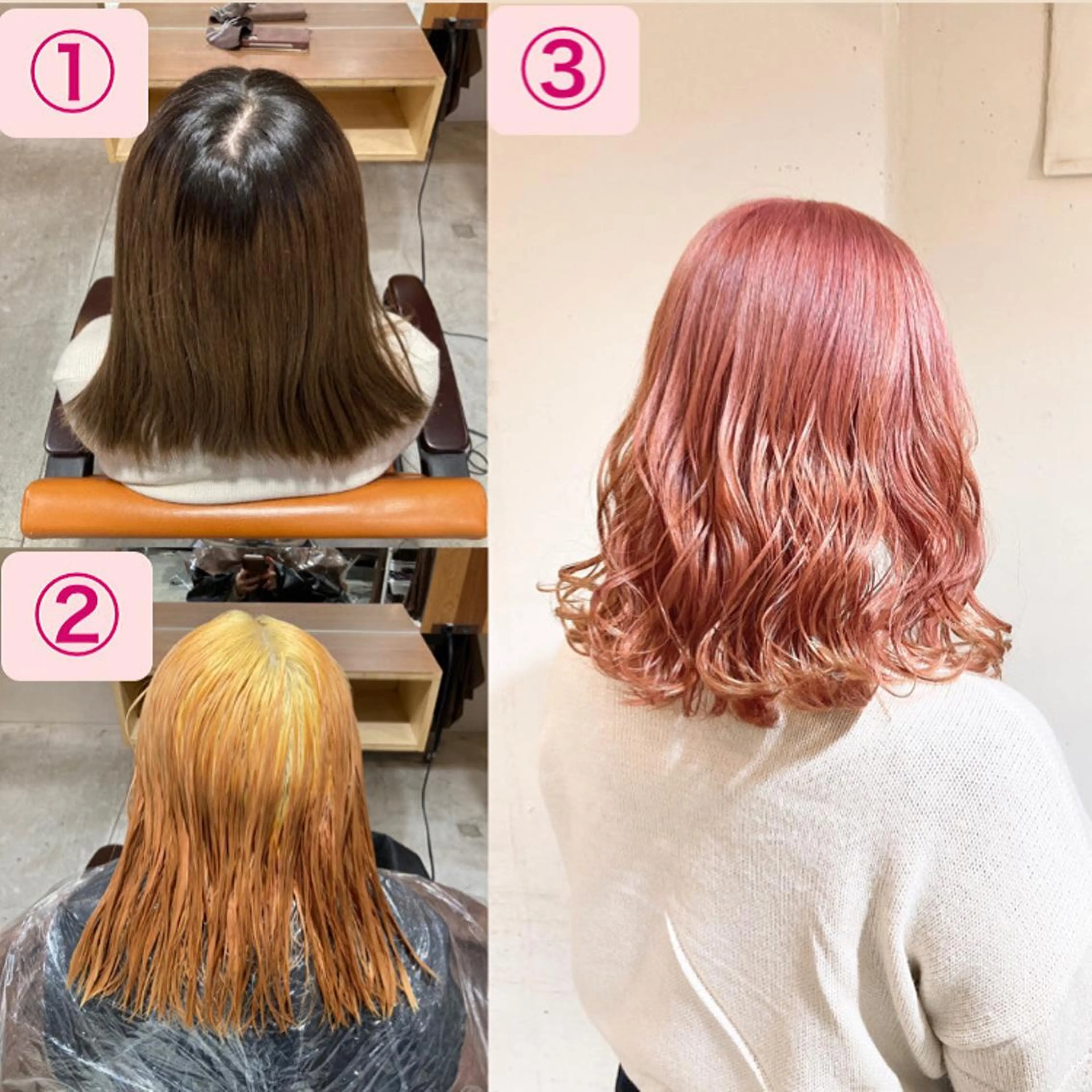 カラー ブリーチ ピンクカラー 💗モテ髪 ハイトーンあや💗のヘアスタイル
