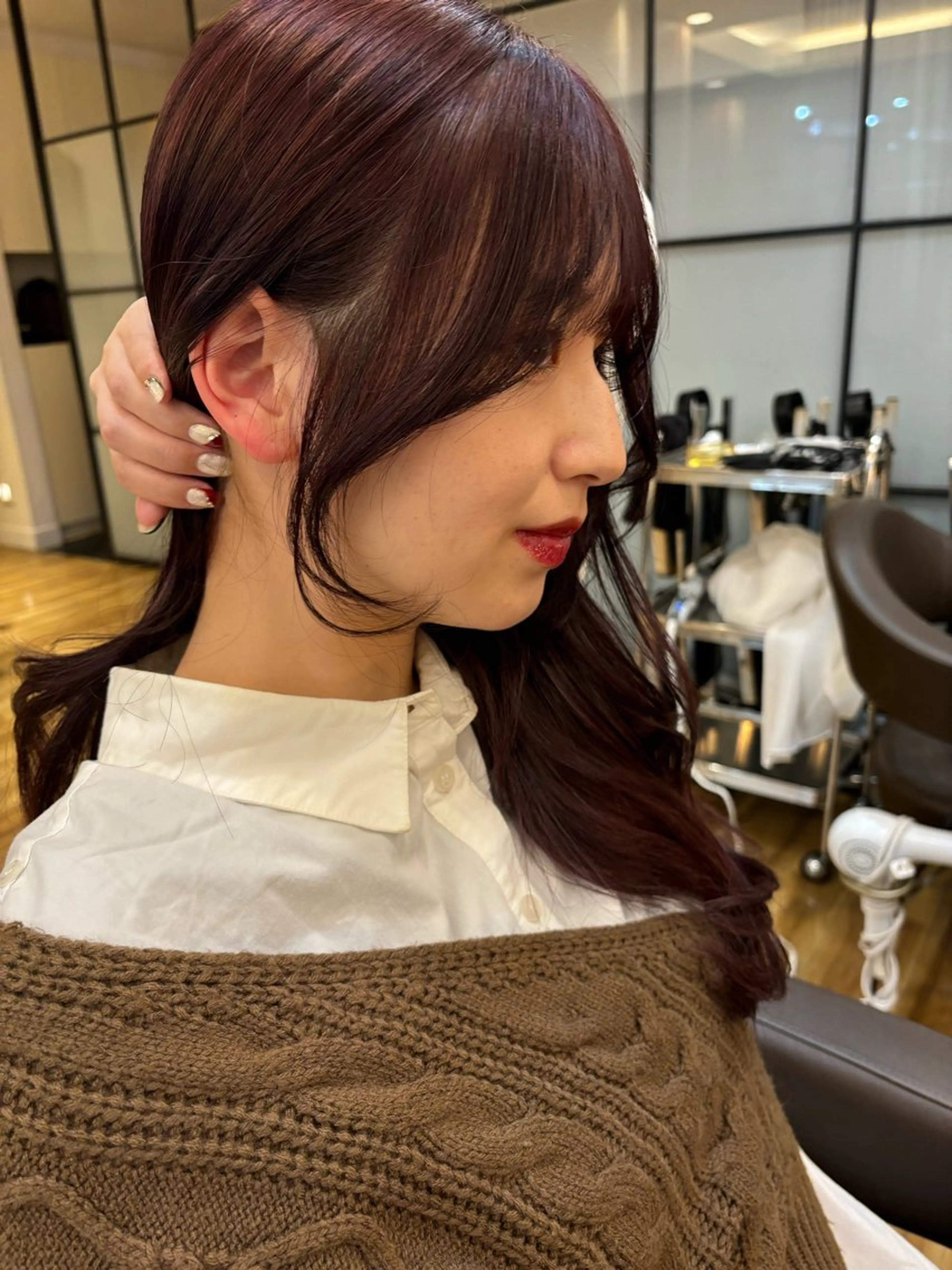 ロング カラー カット ヘアカラー トリートメント レイヤーカット /透明感/千葉怜寿のヘアスタイル