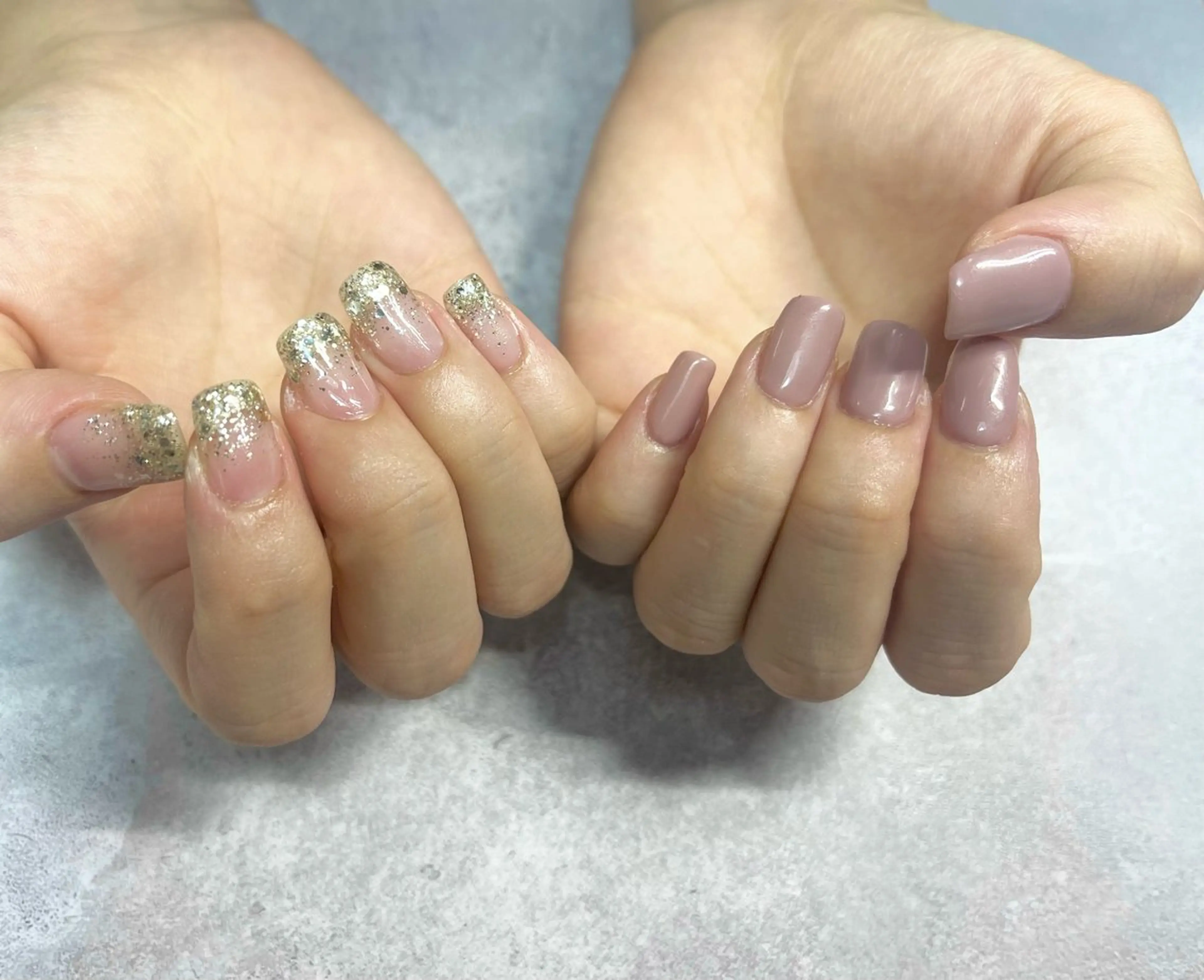 ネイル ラメ(グリッター) ラメグラデーション ワンカラーネイル more Private Nail Salon所属・K. makiのネイルデザイン