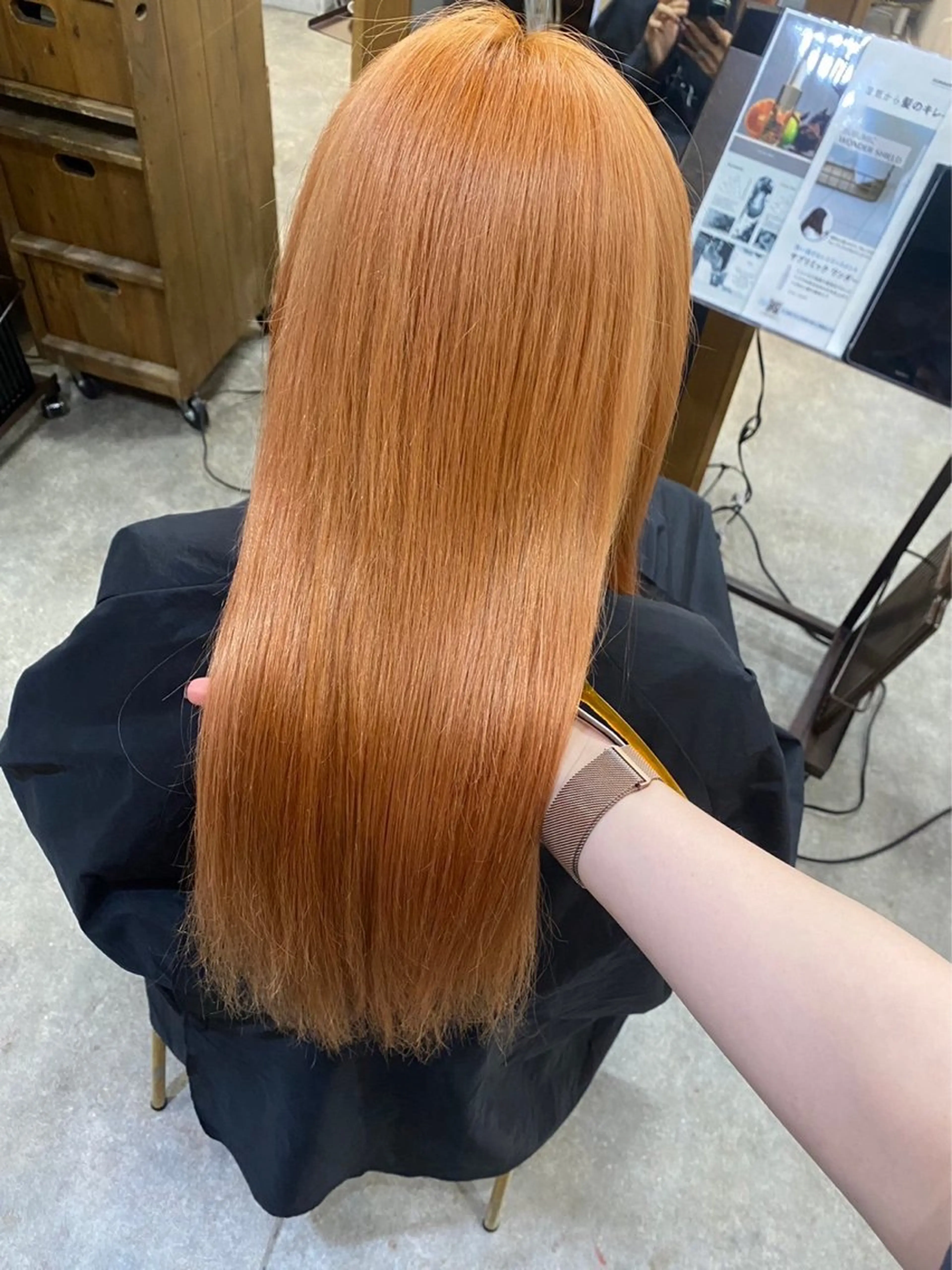 ロング カラー ヘアアレンジ ブリーチ ケアブリーチ 透明感カラー ダブルカラー オレンジ ヘアカラー ボブ /ニュアンス/ satomi🧸💖のヘアスタイル