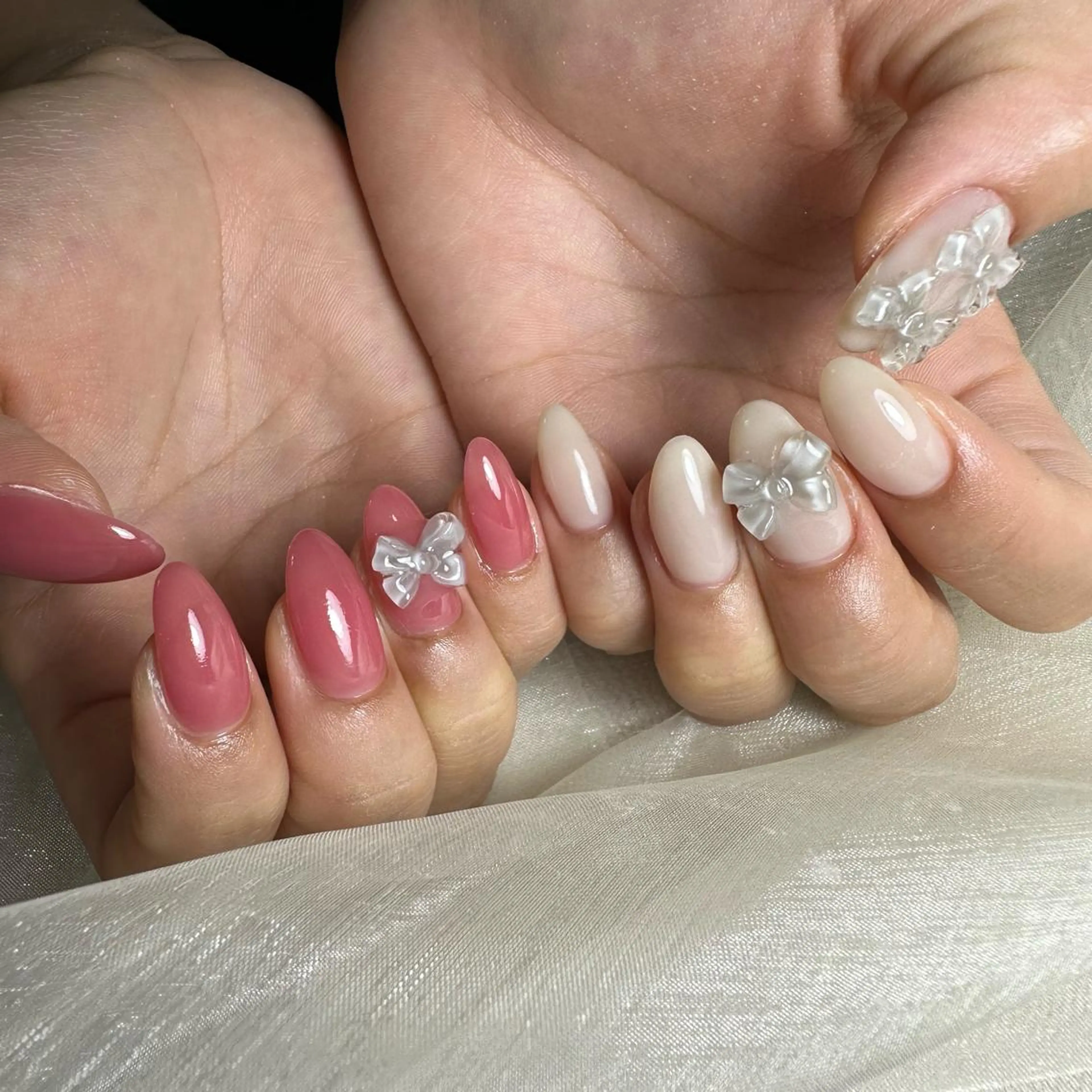 ネイル リボン ハンドネイル repos~ルポ~所属・里見 麗のネイルデザイン