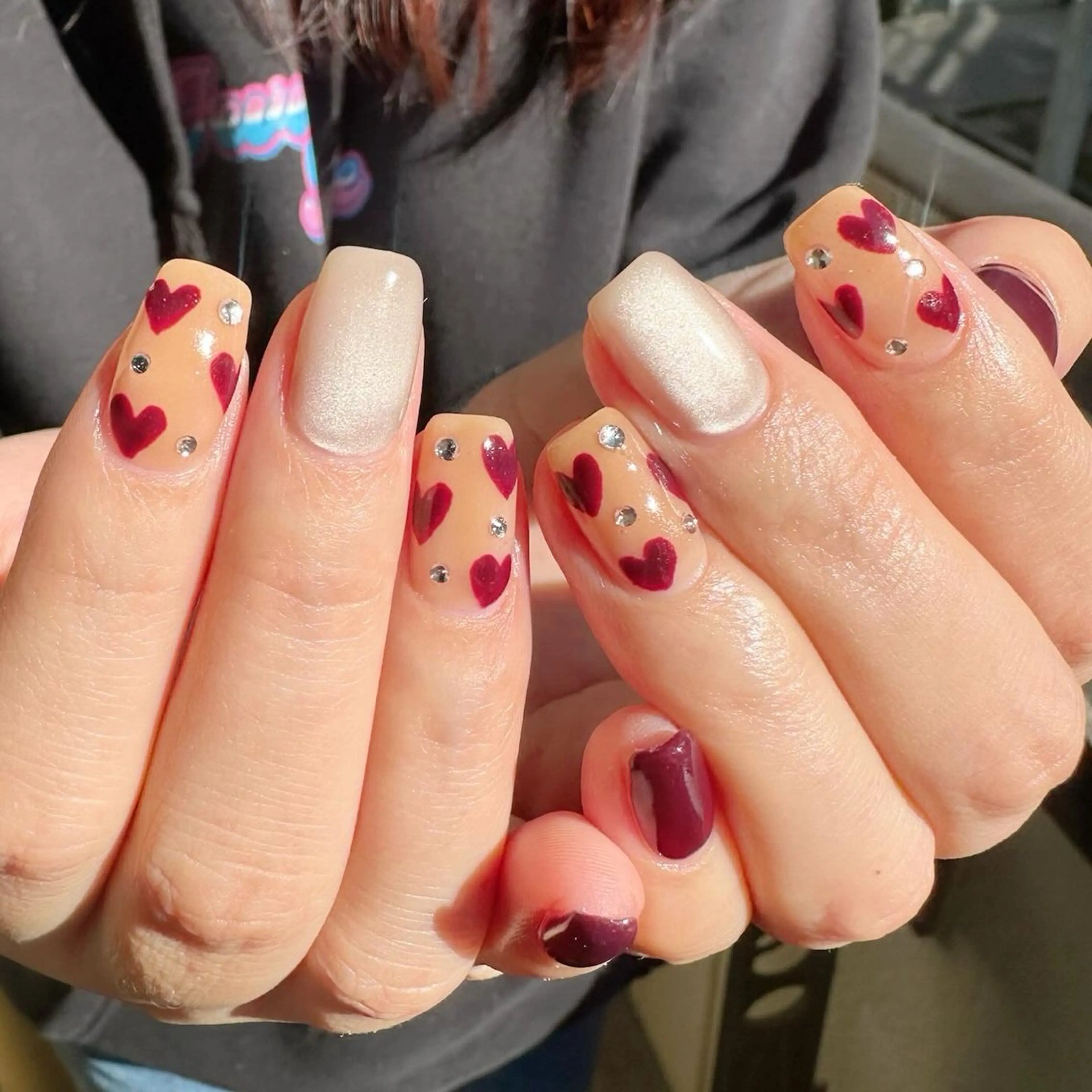 ネイル ハート 氷ネイル・うるうるネイル 韓国ネイル ニュアンスネイル 春ネイル 🪞KAPE NAIL 🪞のネイルデザイン