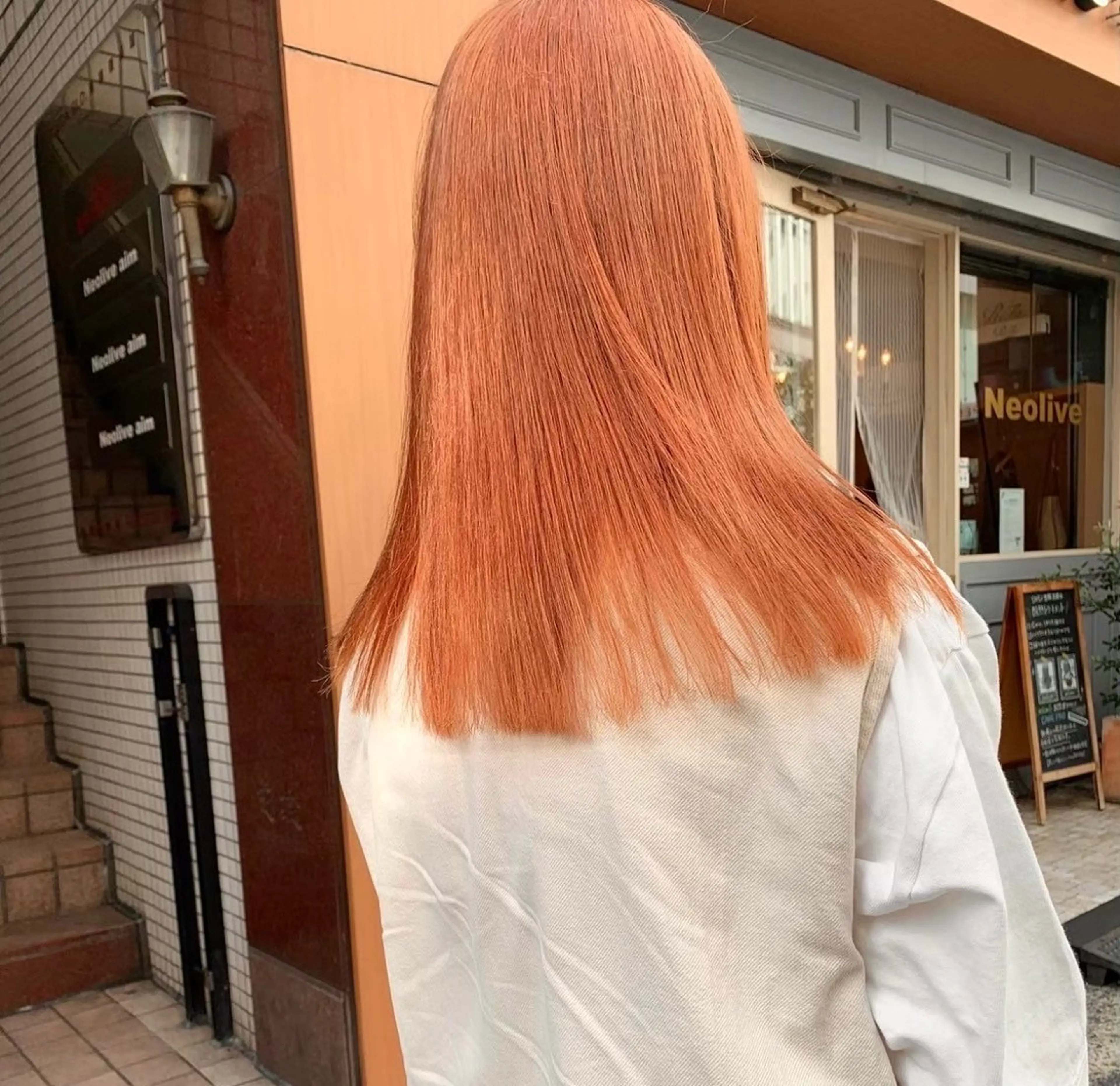 セミロング 💗暖色/ブリーチ/ レイヤー/横浜/メイのヘアスタイル