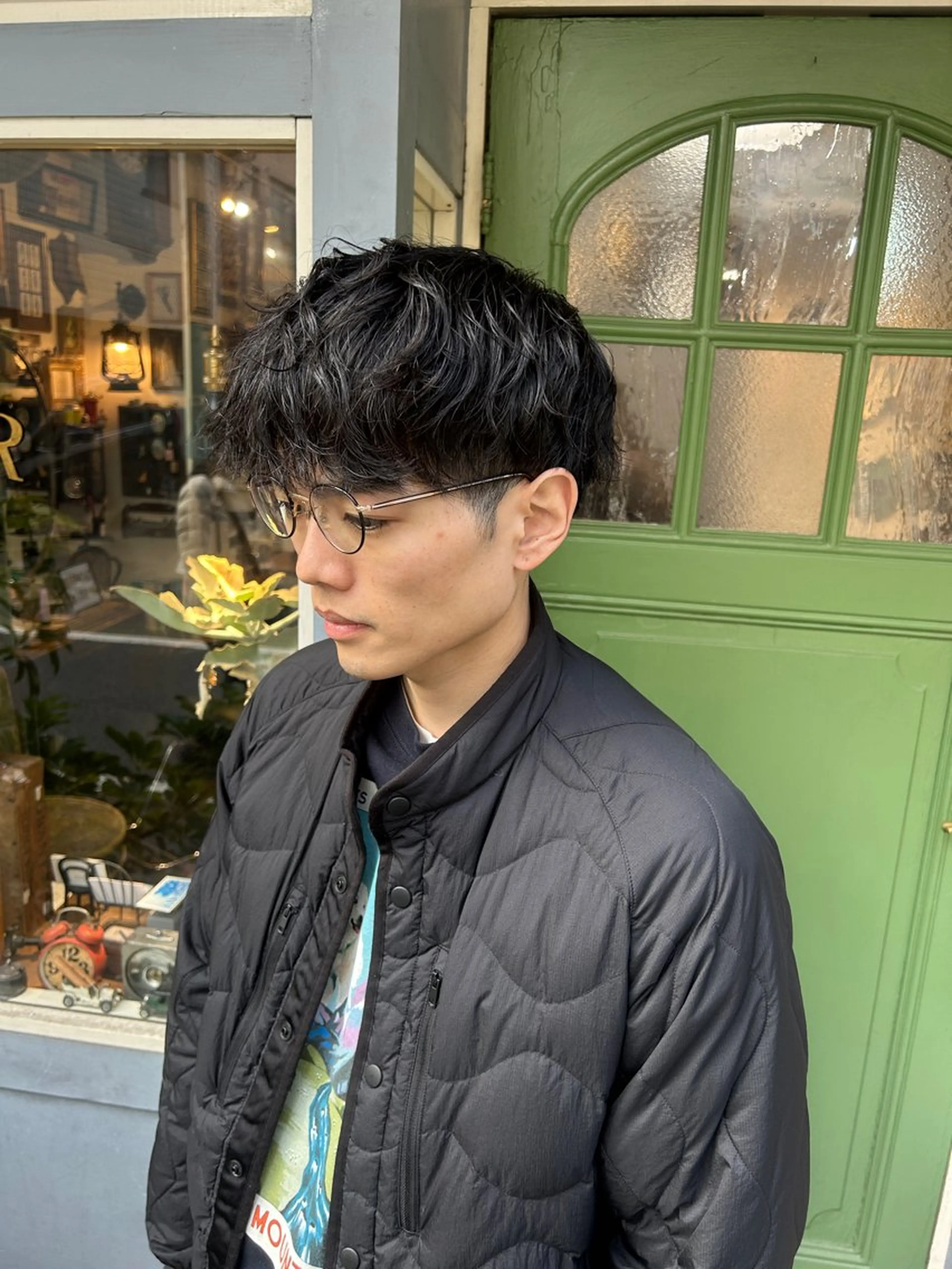 ショート パーマ メンズ メンズパーマ カット ヘッドスパ 清水千優/パーマ/透 明感カラー/メンズのヘアスタイル