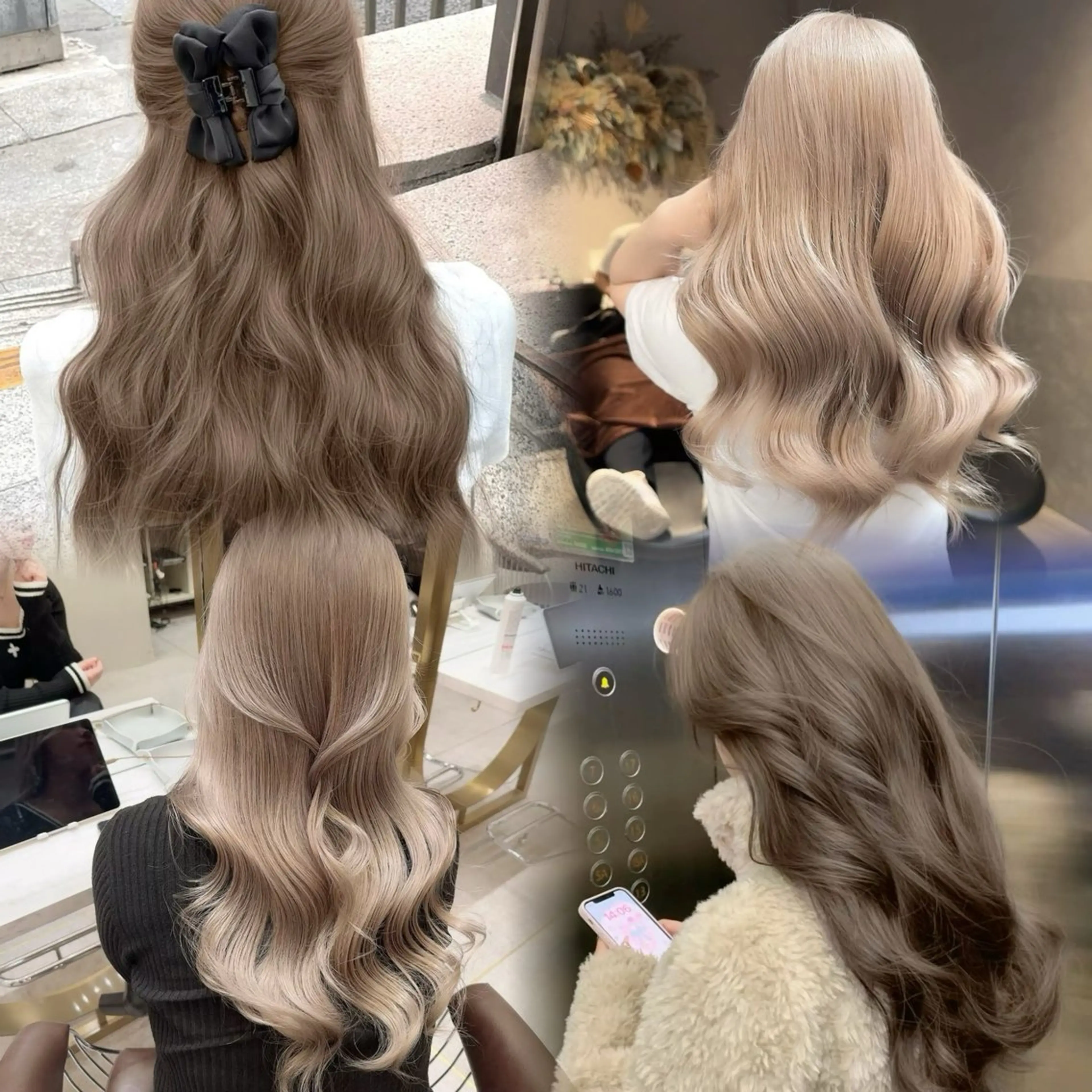 セミロング カラー ヘアカラー トリートメント ヘッドスパ ヘアセット ケアブリーチ 韓国レイヤーKYONのヘアスタイル