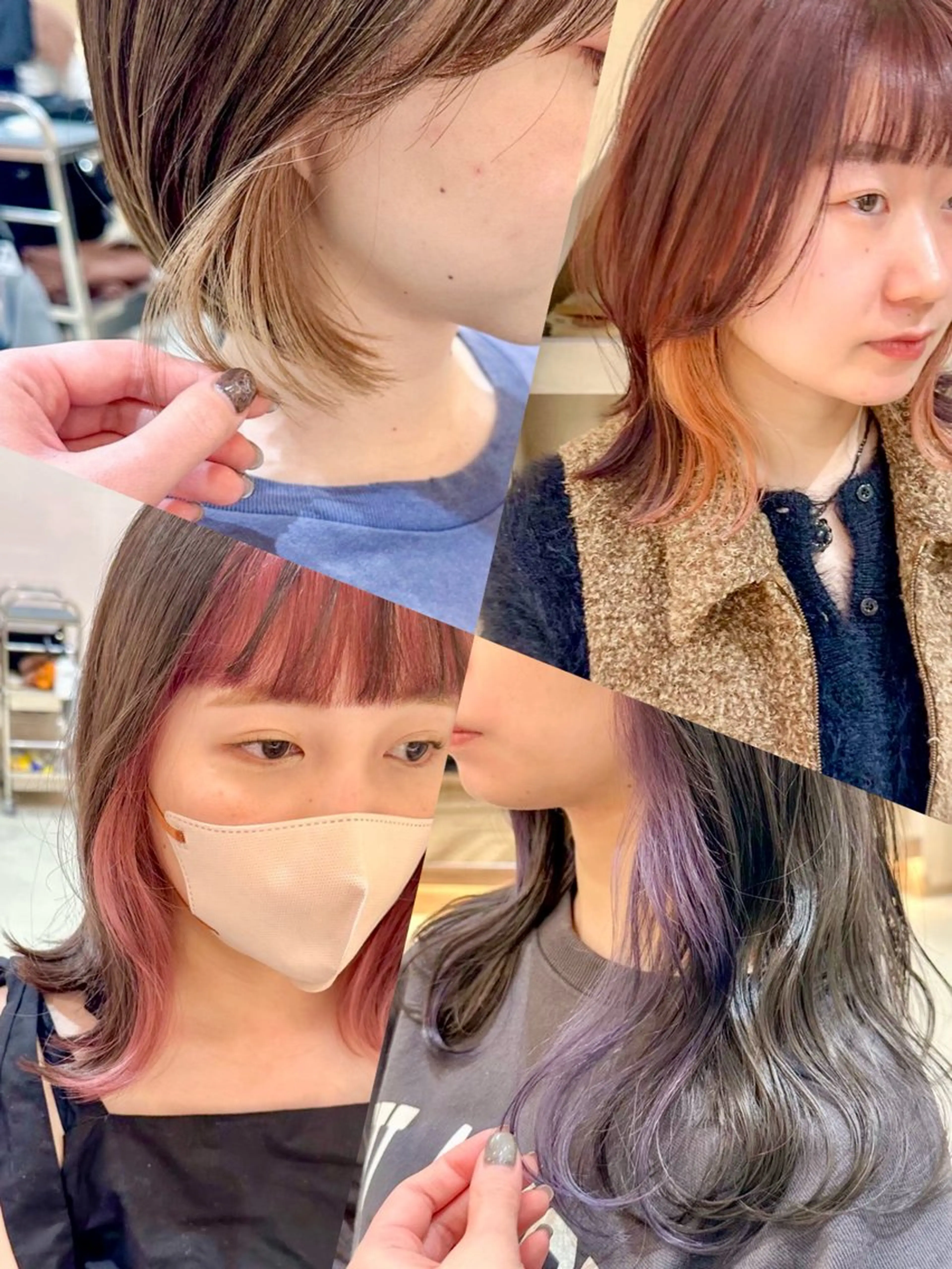 【minimo限定💖】カット＋イヤリングカラーorインナーカラー ケアブリーチ込 ¥12000の写真