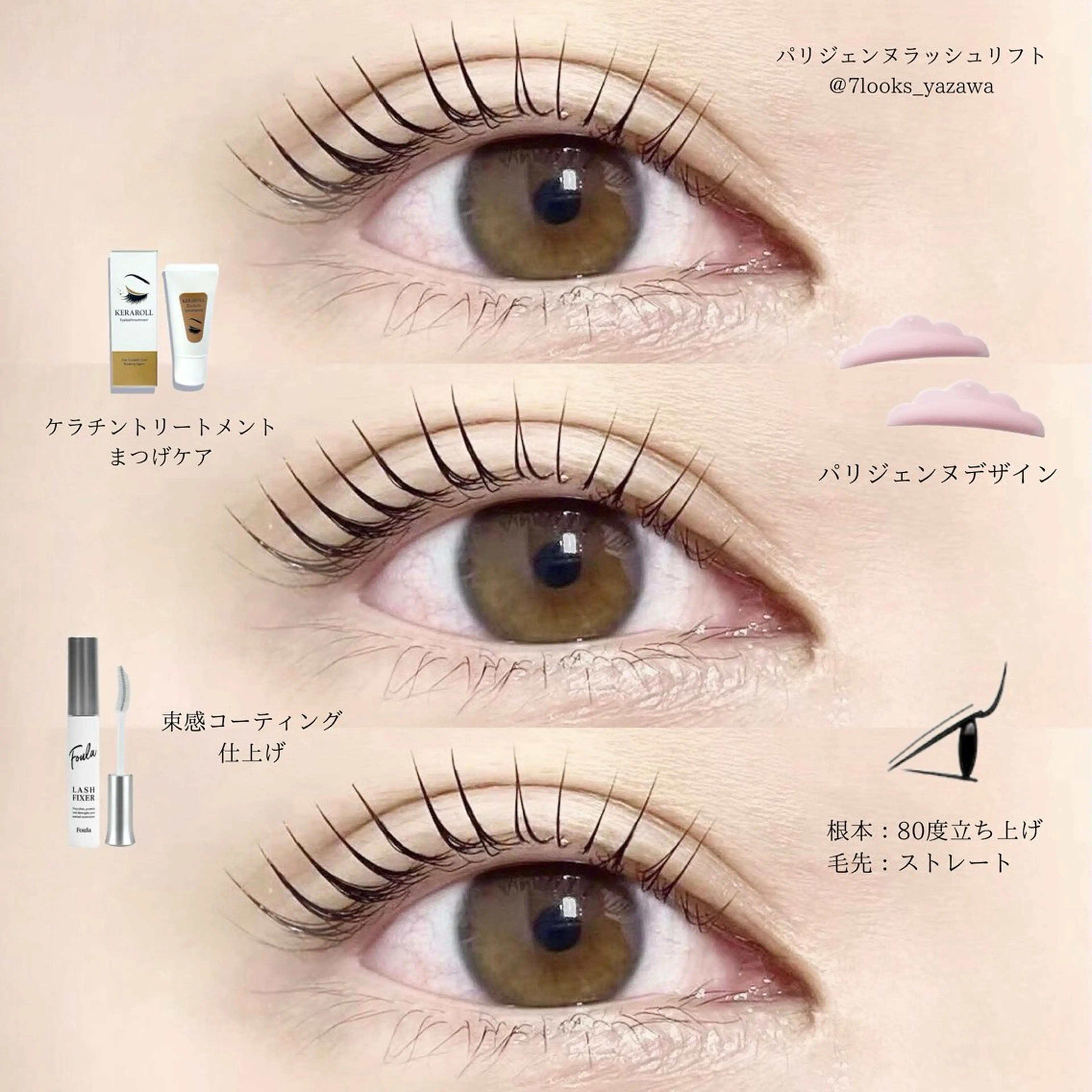 マツエク・マツパ ケラチンラッシュリフト 束感まつ毛 パリジェンヌラッシュリフト マツパ Stella 谷澤のマツエク・マツパデザイン