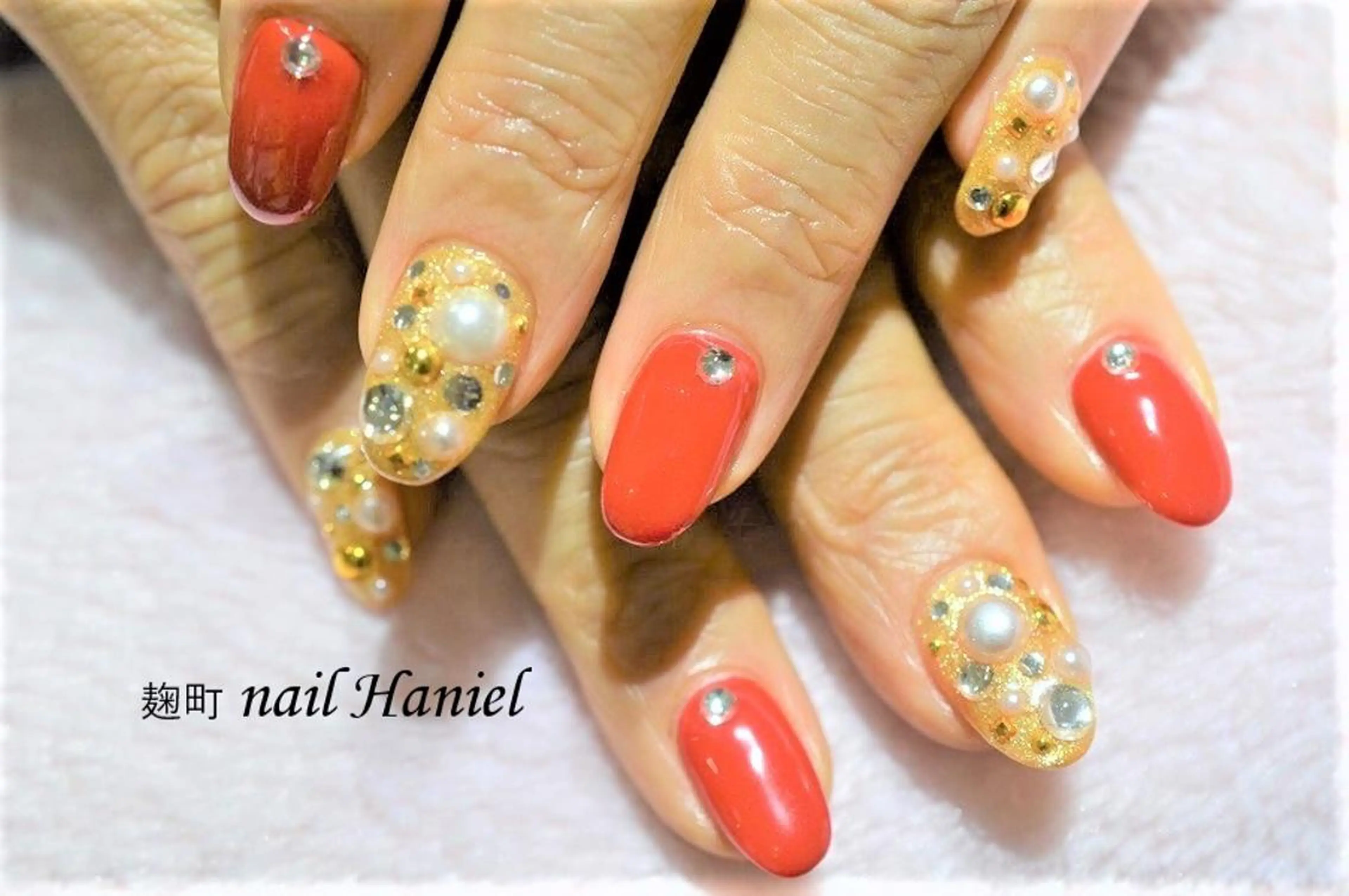 ネイル アートネイル ジェルネイル パラジェル 冬ネイル クリスマス nail Haniel所属・半蔵門サロンハニエル 魅神 ちよのネイルデザイン