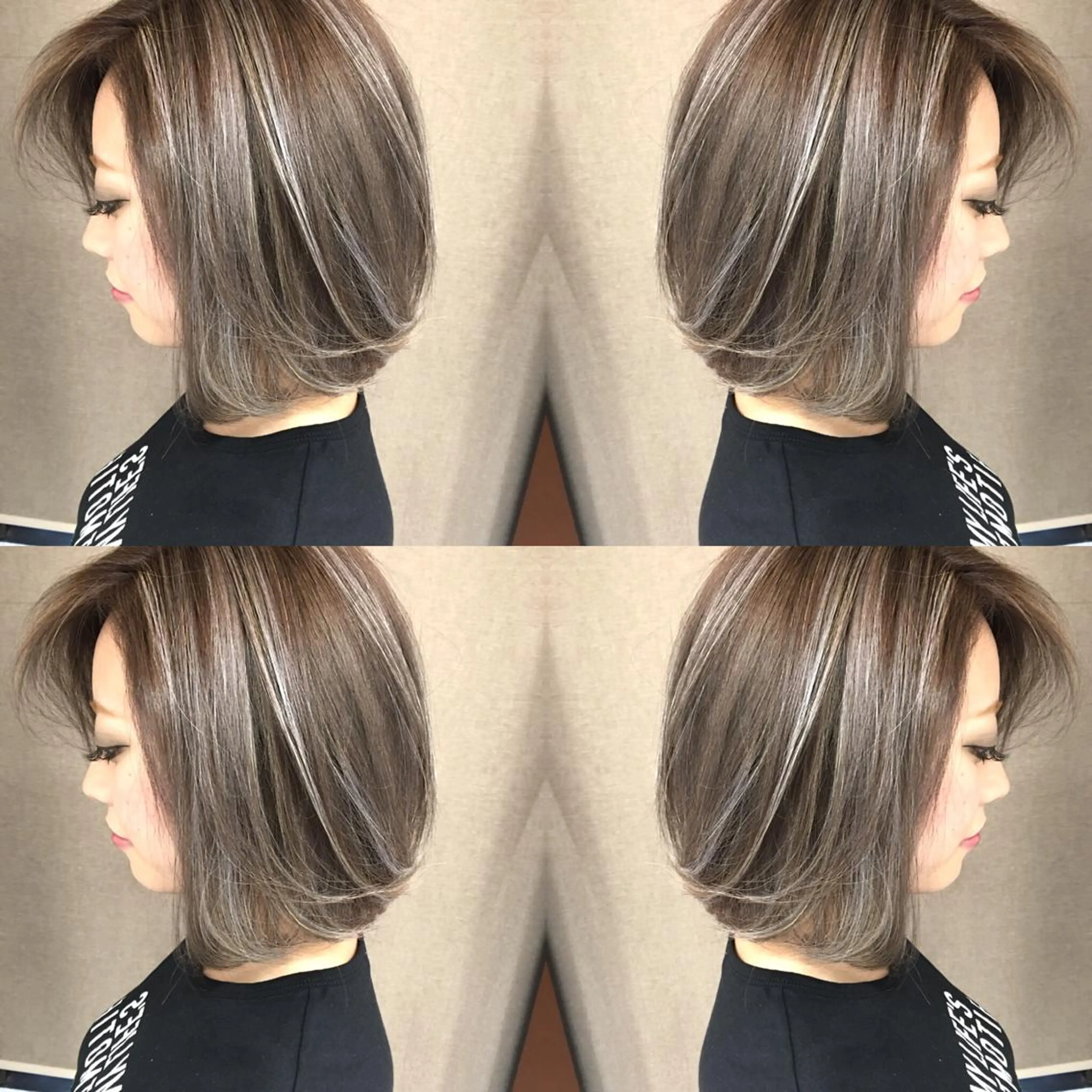 ショート カラー ハイライトカラー シルバー 3Dハイライト ハイライト ヘアカラー トリートメント 井上 一平のヘアスタイル