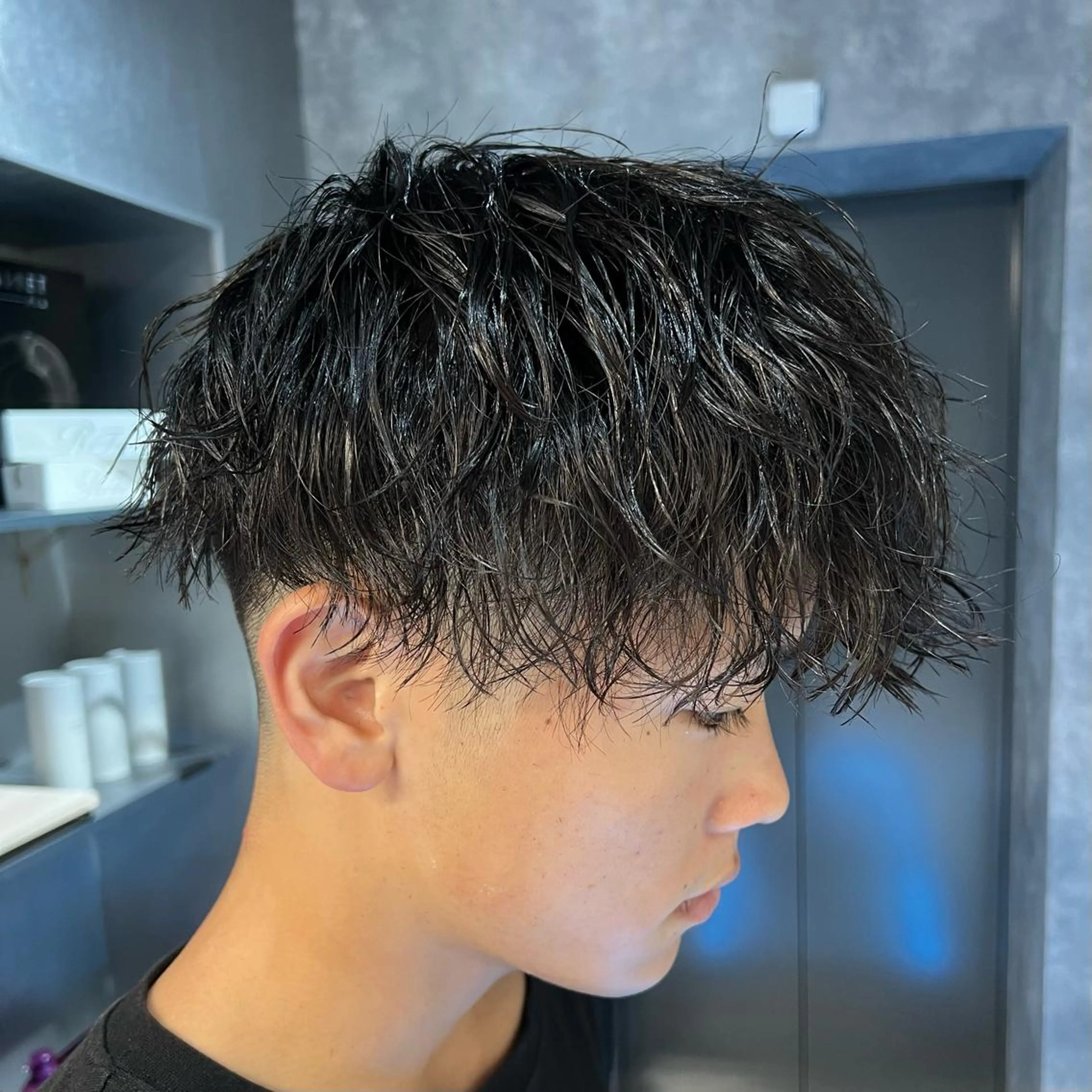 パーマ メンズ パーマ 👑高評価多数エク ステ×ハイトーン唯澄のヘアスタイル