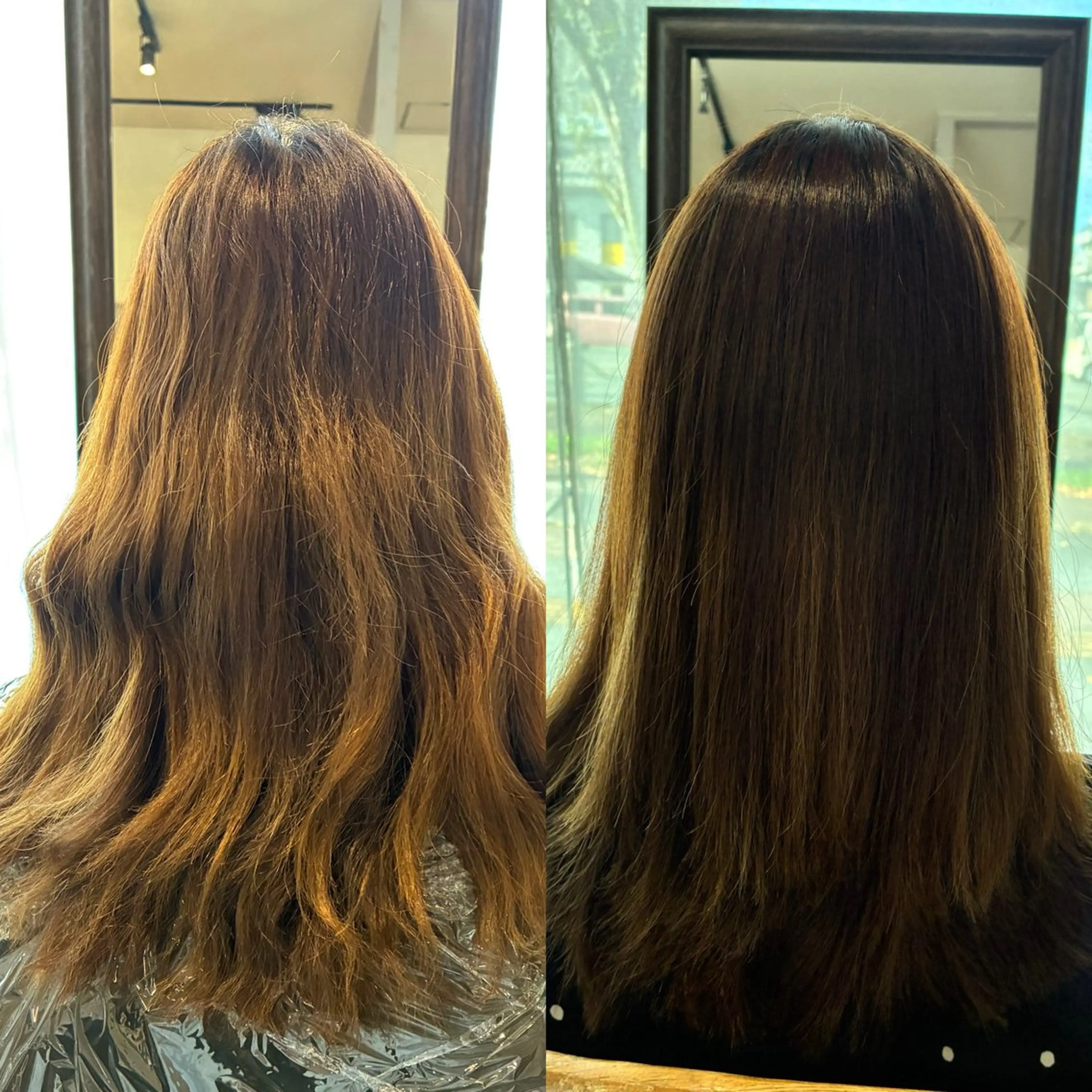 セミロング 髪質改善 レイヤーカット カット 縮毛矯正 lampsi  hair所属・宇田津 文那のヘアスタイル