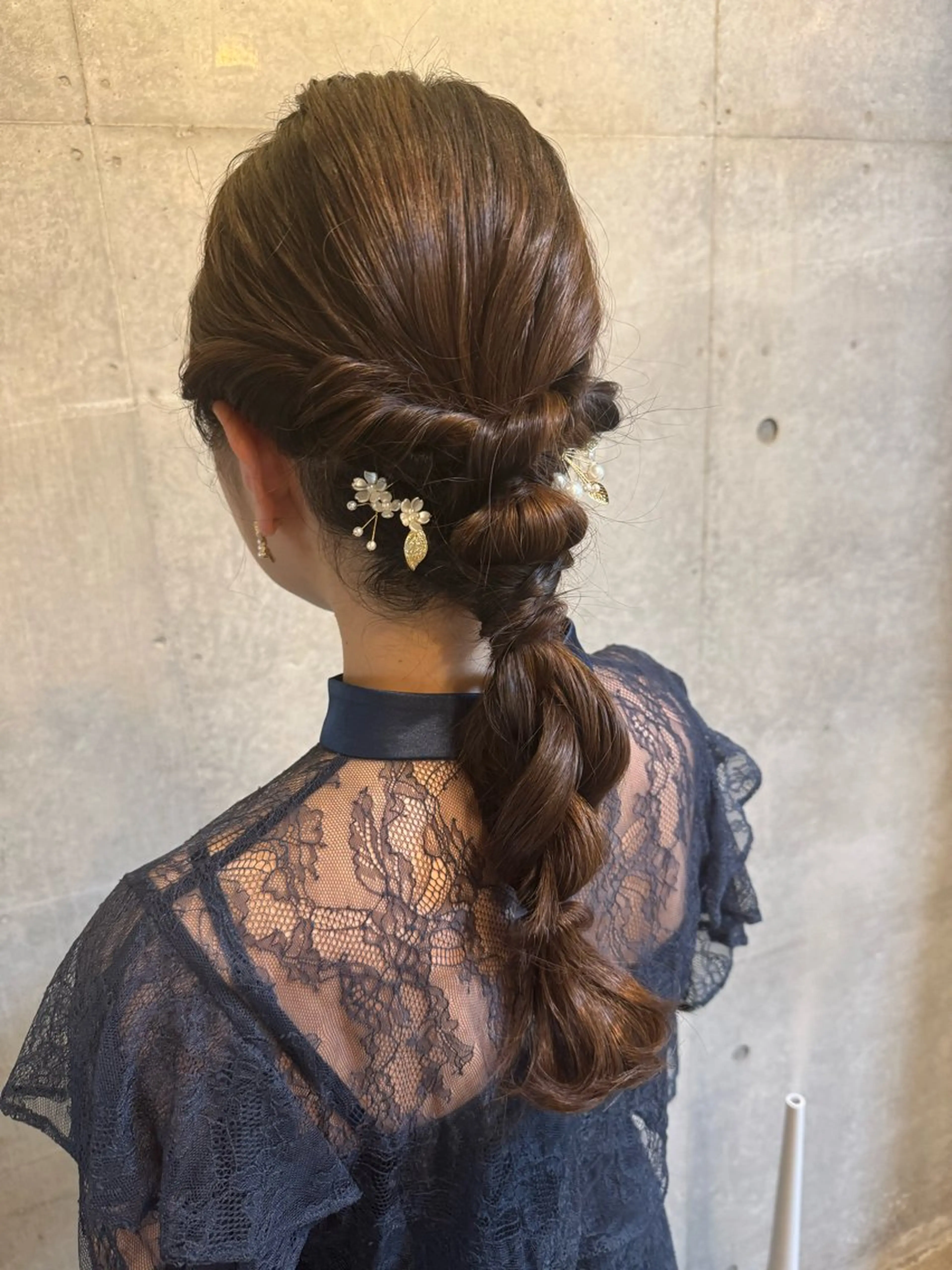 セミロング ヘアアレンジ ヘアセット オリーブ/グレージュ 💐🤍理保のヘアスタイル