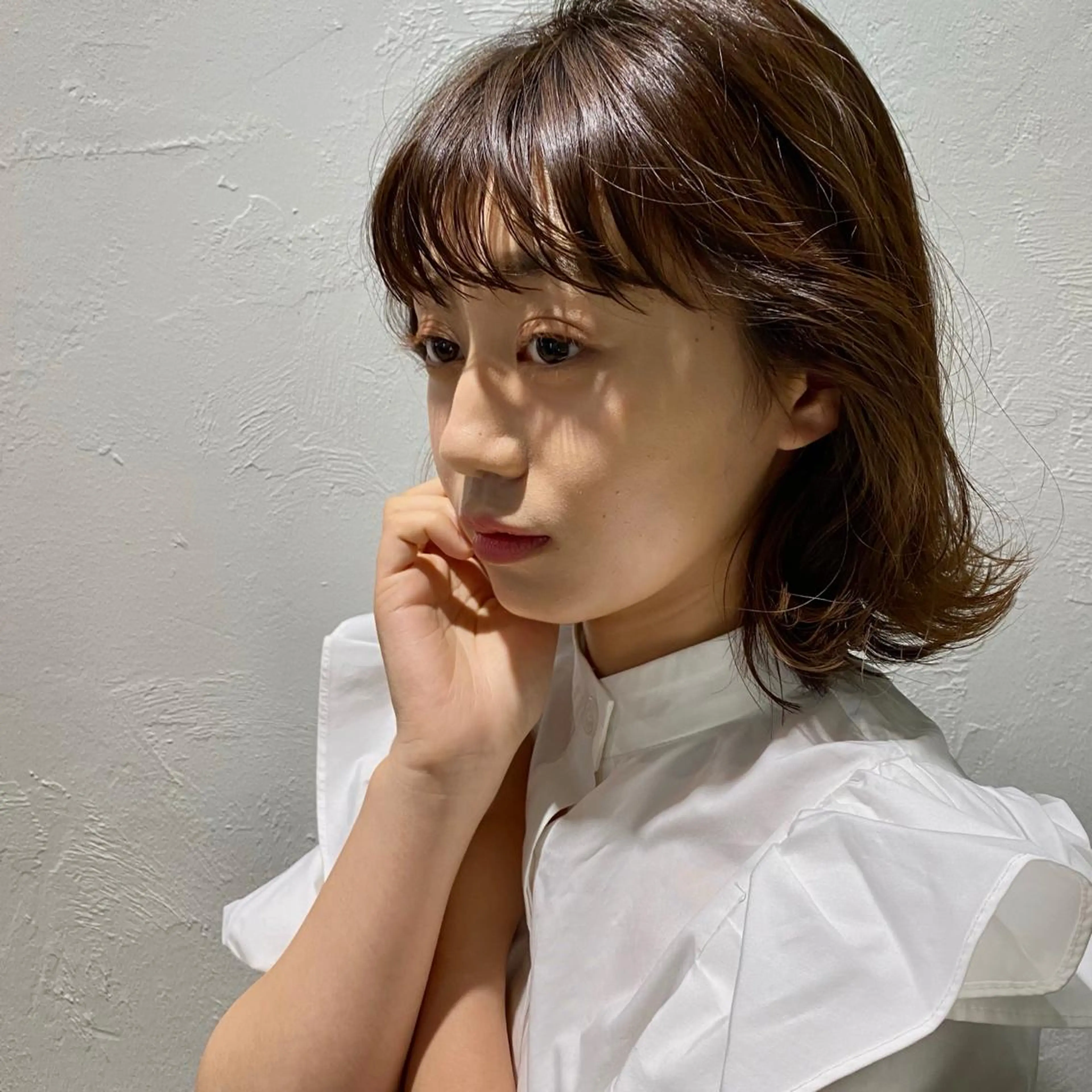 ミディアム 店長　ショート& パーマ　坂本のヘアスタイル