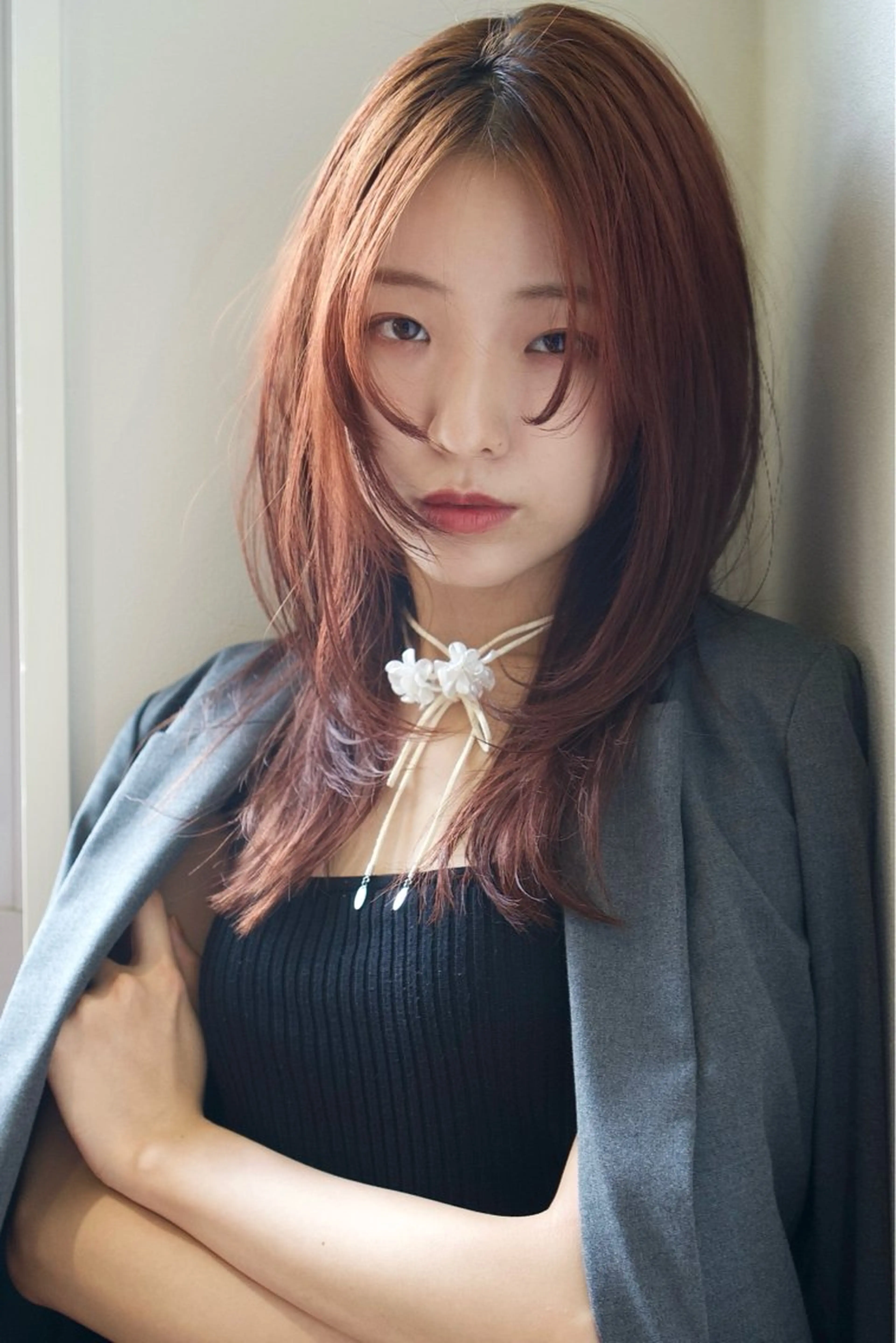 ロング カラー 透明感カラー レイヤーカット カット ヘアカラー KANO🌷 ブリーチなしカラーのヘアスタイル