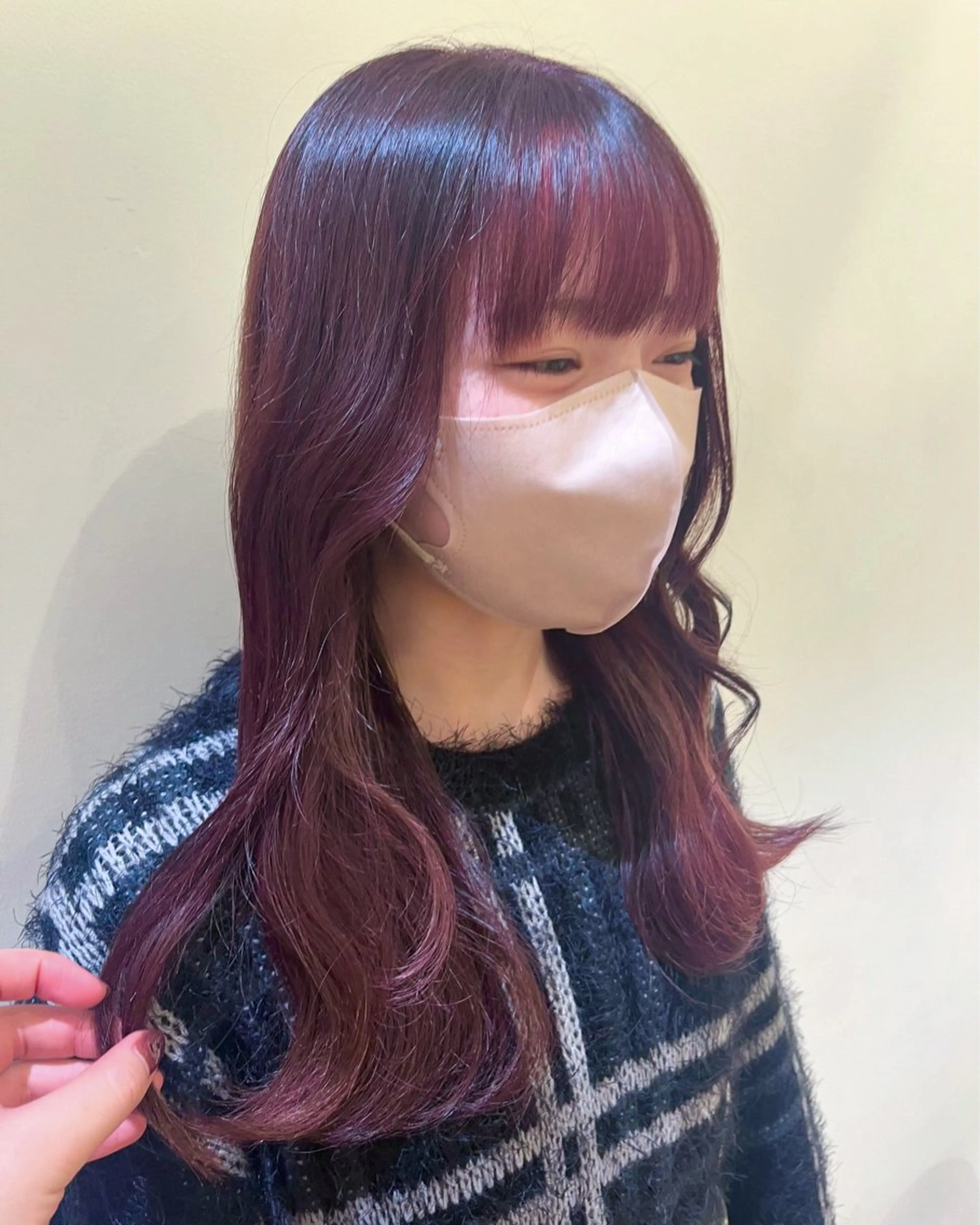 ロング カラー レッドカラー ヘアカラー 辻しおり/似合わせ カット/暖色カラー栄のヘアスタイル