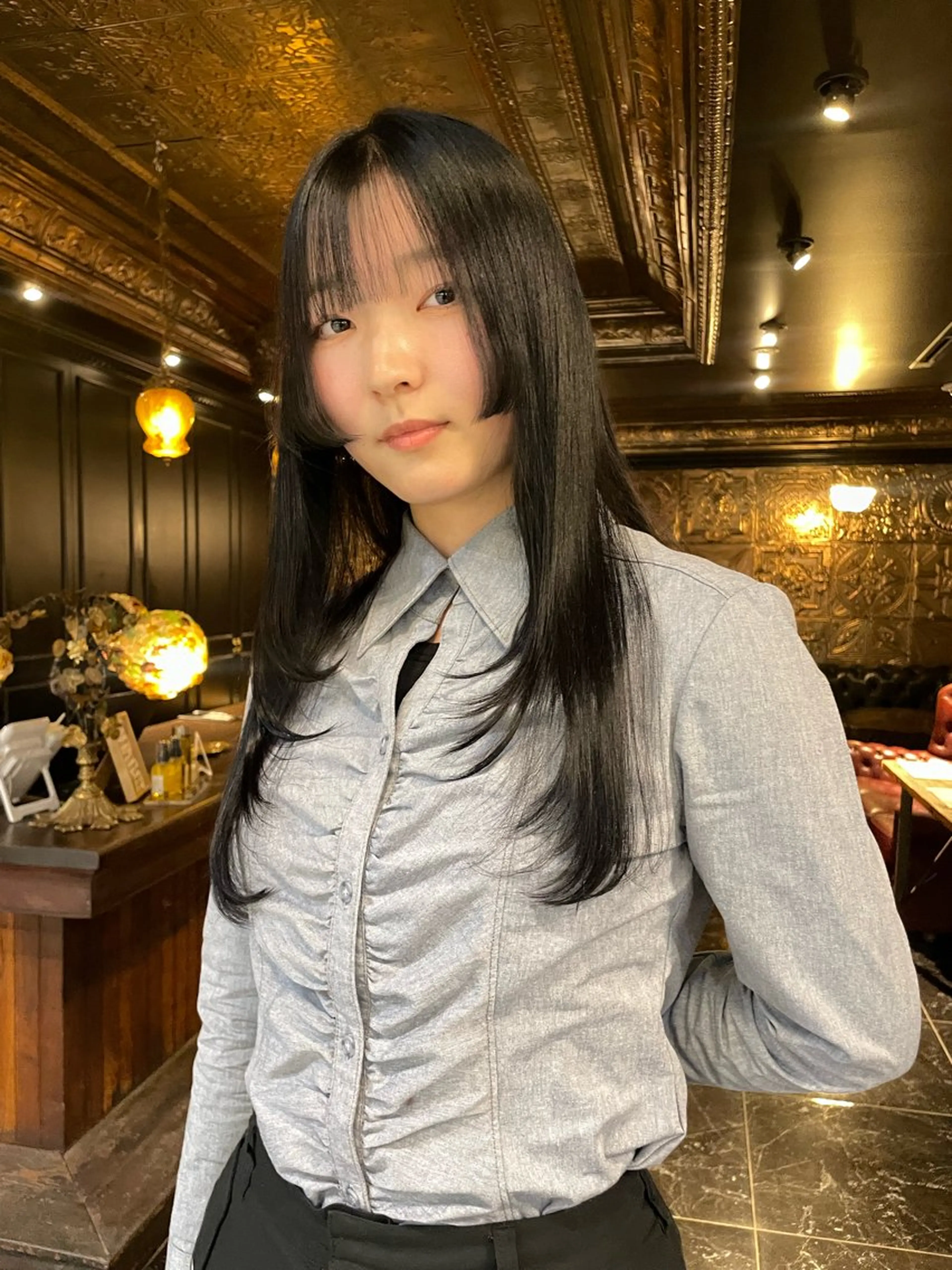 ロング カラー パーマ ヘアアレンジ カット ヘアカラー トリートメント レイヤー/ 透明感カラー/マドカのヘアスタイル