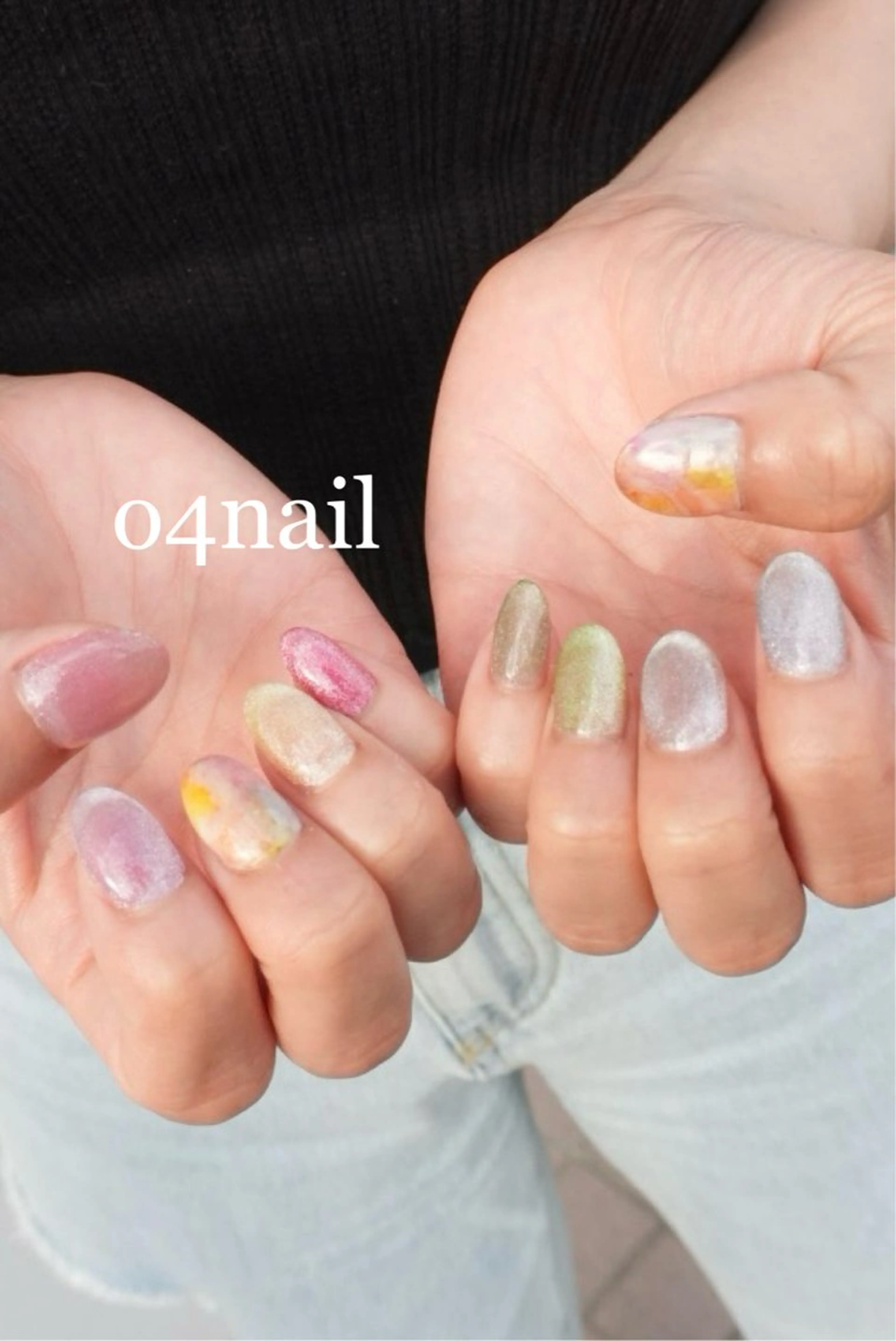 ネイル マグネットネイル 夏ネイル ハンドネイル my place+s所属・o4nail___ ARISAのネイルデザイン