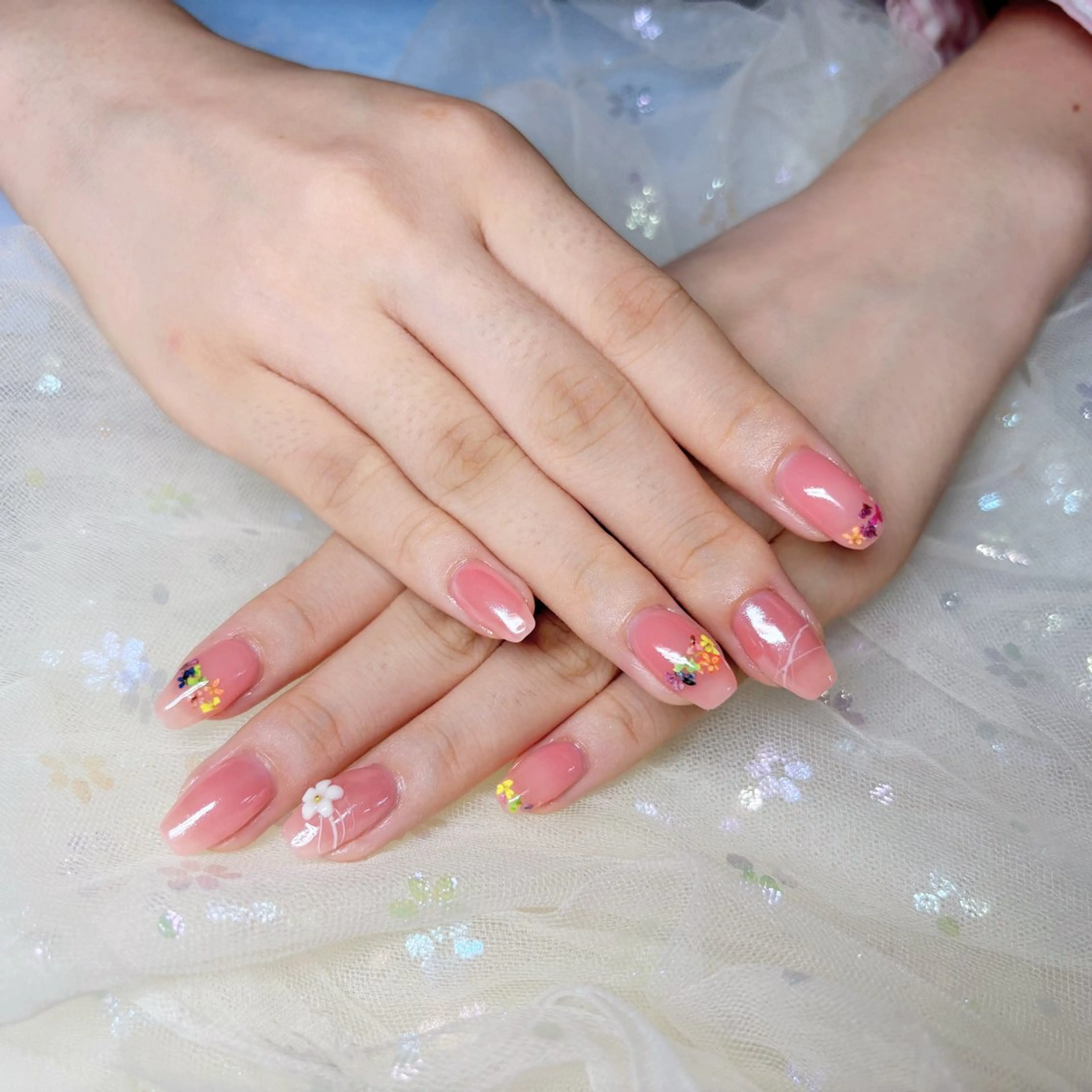 ネイル ハンドネイル H3 Nail Tsuki🦋💙のネイルデザイン