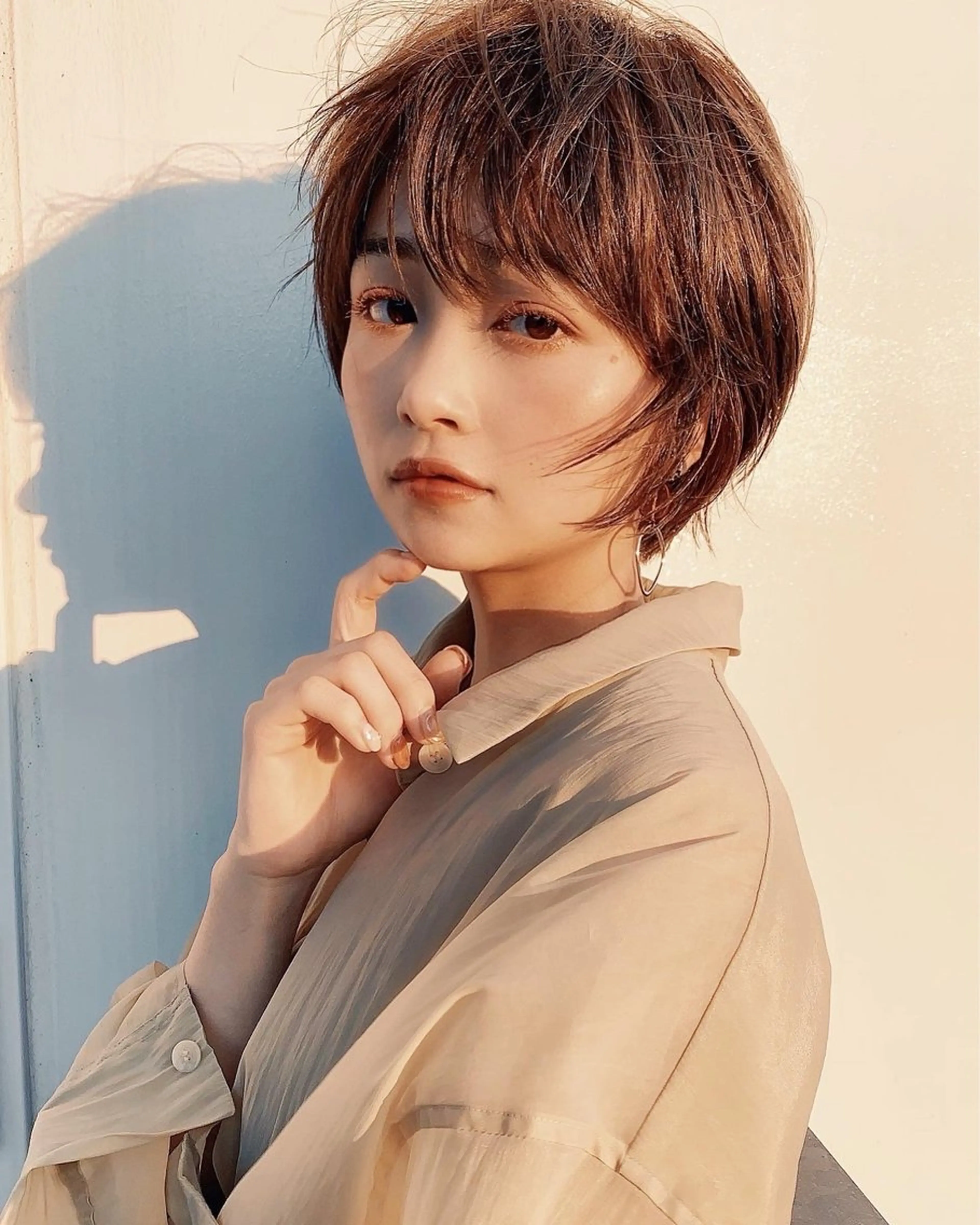 ショート カラー パーマ ヘアアレンジ メンズ ナチュラルレイヤー 似合わせ✨よね🍋のヘアスタイル