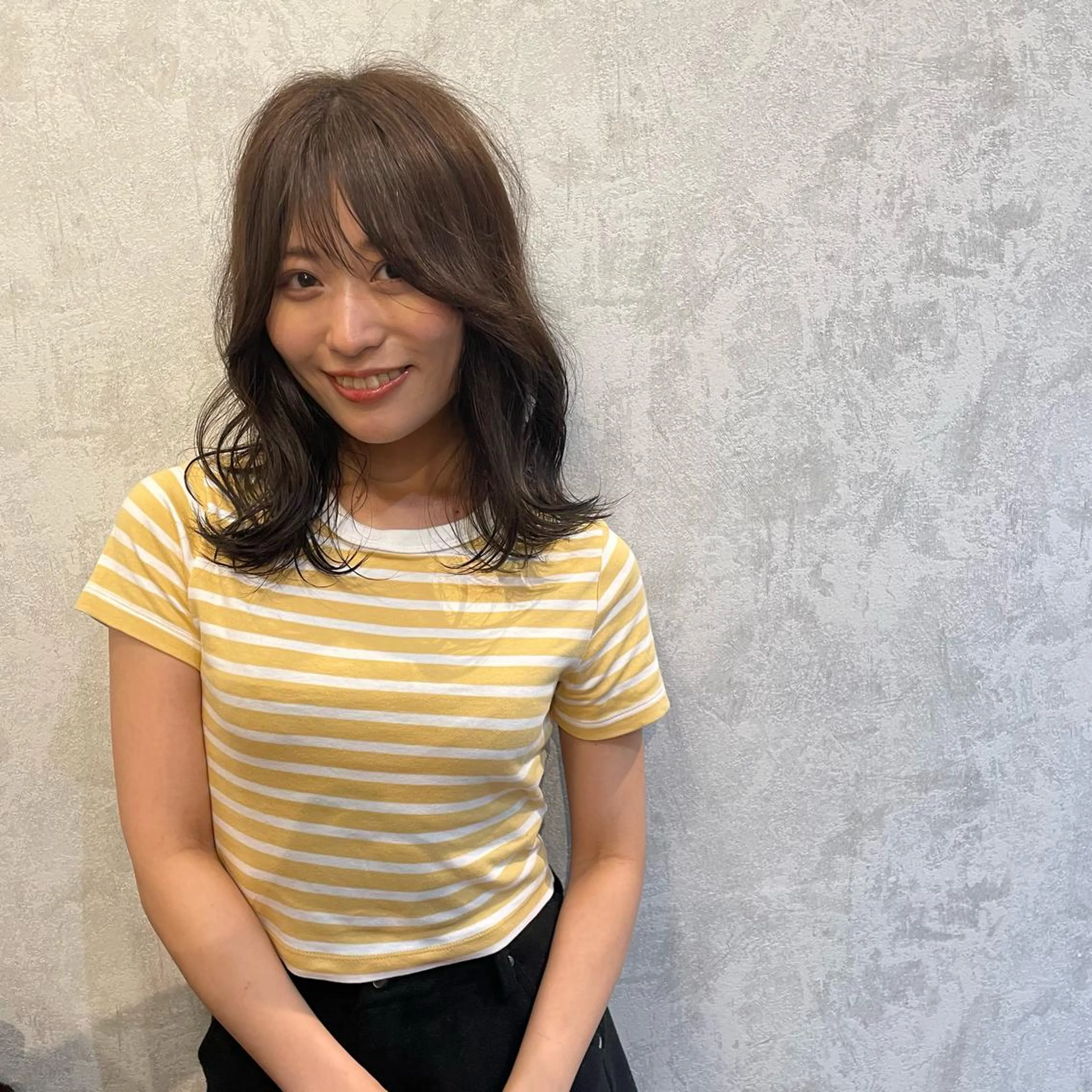 セミロング ヘアアレンジ 韓国風ヘア 飯塚 沙衣のヘアスタイル