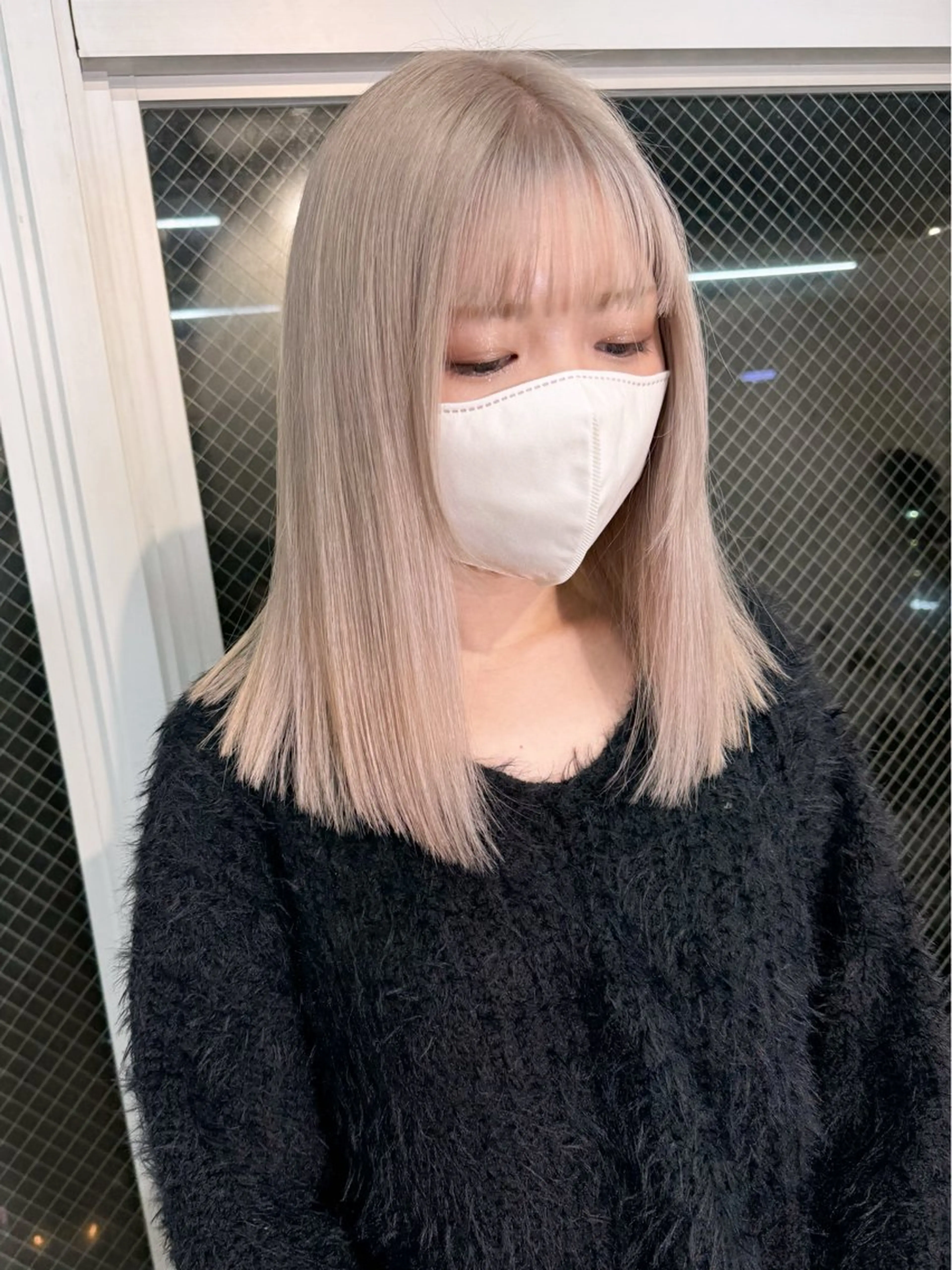 ミディアム カラー ヘアアレンジ ミディアムパーマ ブリーチ ケアブリーチ ダブルカラー ハイライトカラー ヘアカラー トリートメント lani 天神大名/ブリーチのヘアスタイル