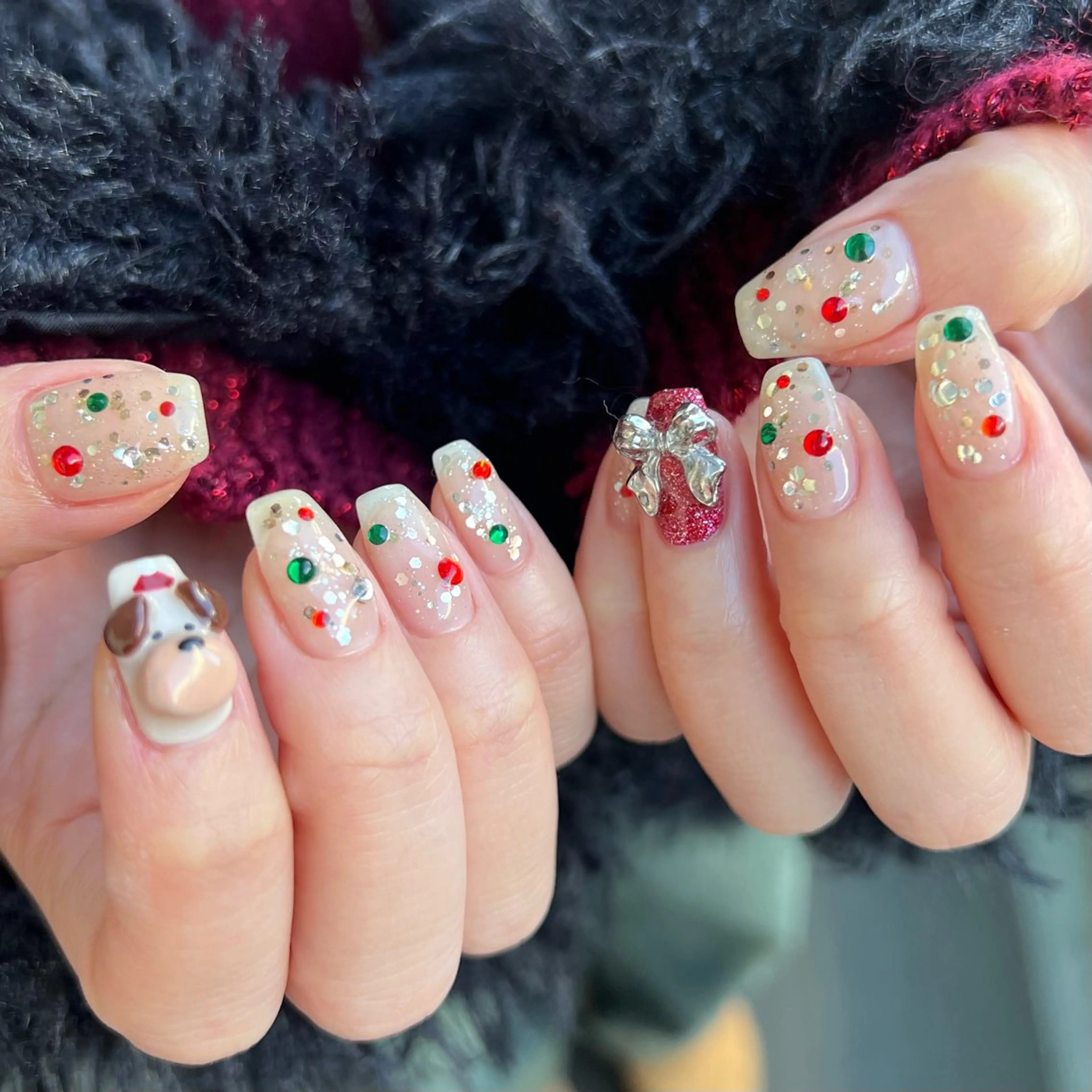 ネイル 冬ネイル クリスマス ハンドネイル kuga amiのネイルデザイン