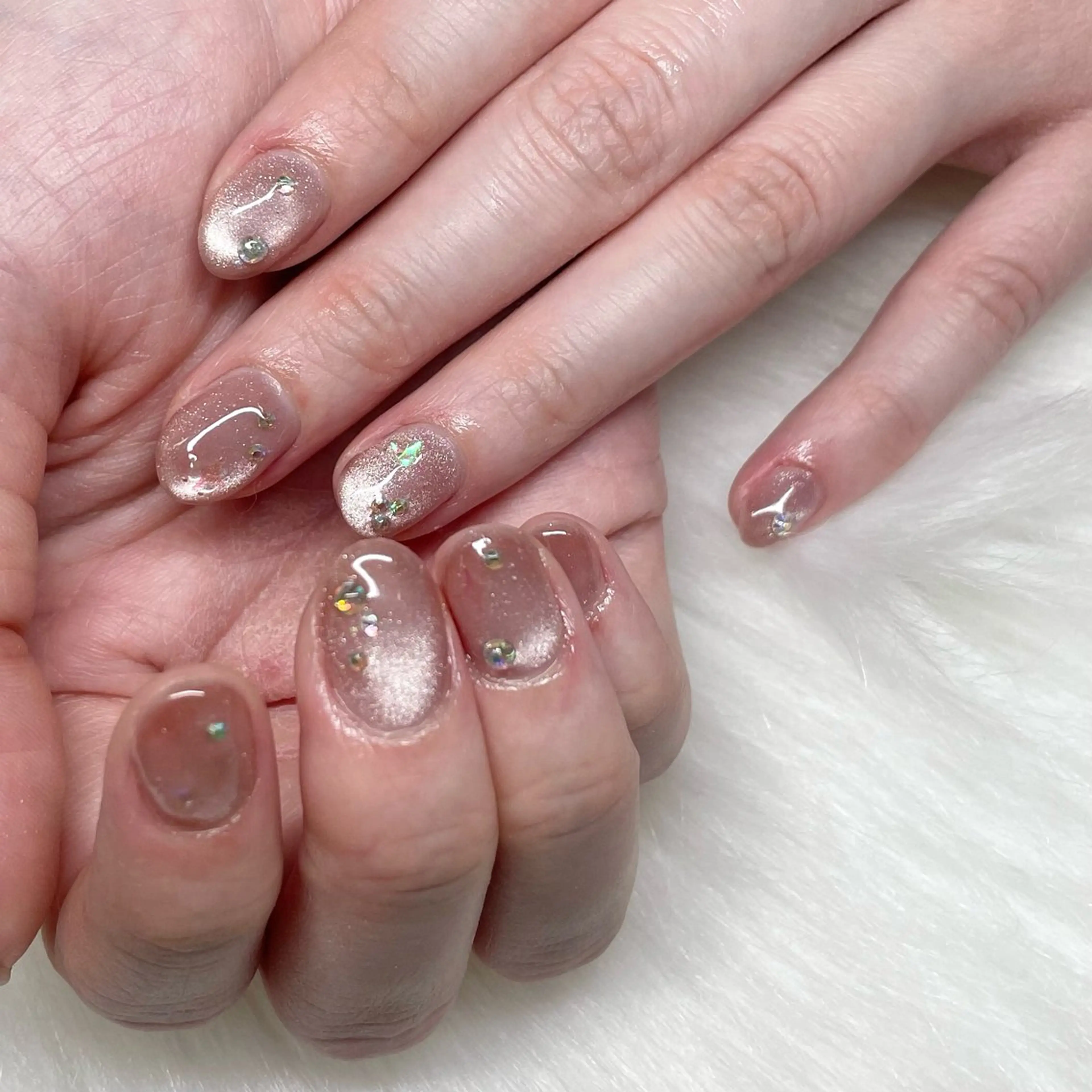 ネイル キラキラネイル マグネットネイル ショートネイル シンプルネイル ハンドネイル JFYnail所属・昭和町ネイル 𝘯𝘢𝘮𝘪のネイルデザイン