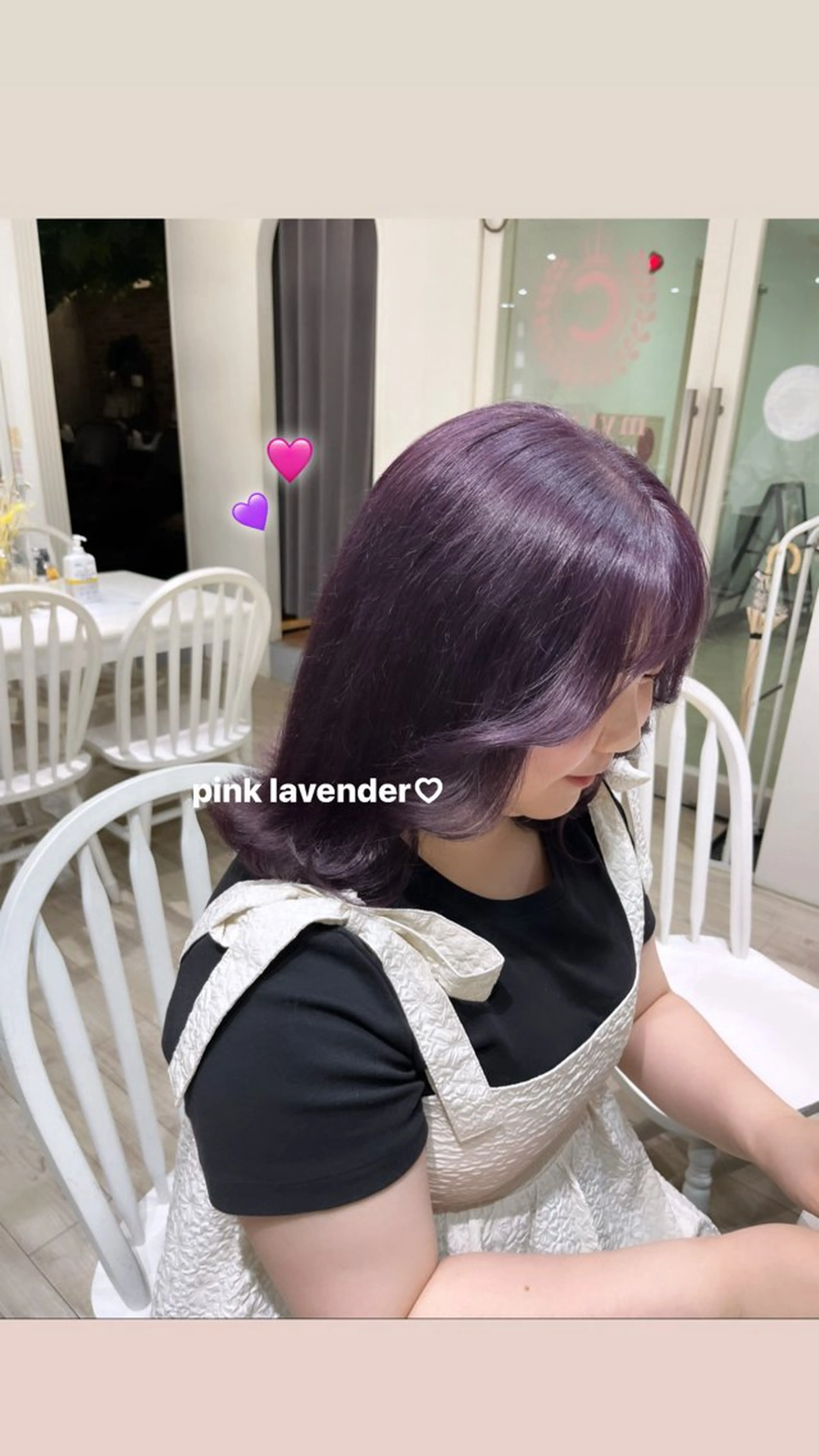 セミロング カラー ベージュカラー ブリーチ グレージュ ラベンダーカラー ラベンダーグレージュ miku୨୧˖* 透明感モテカラーのヘアスタイル