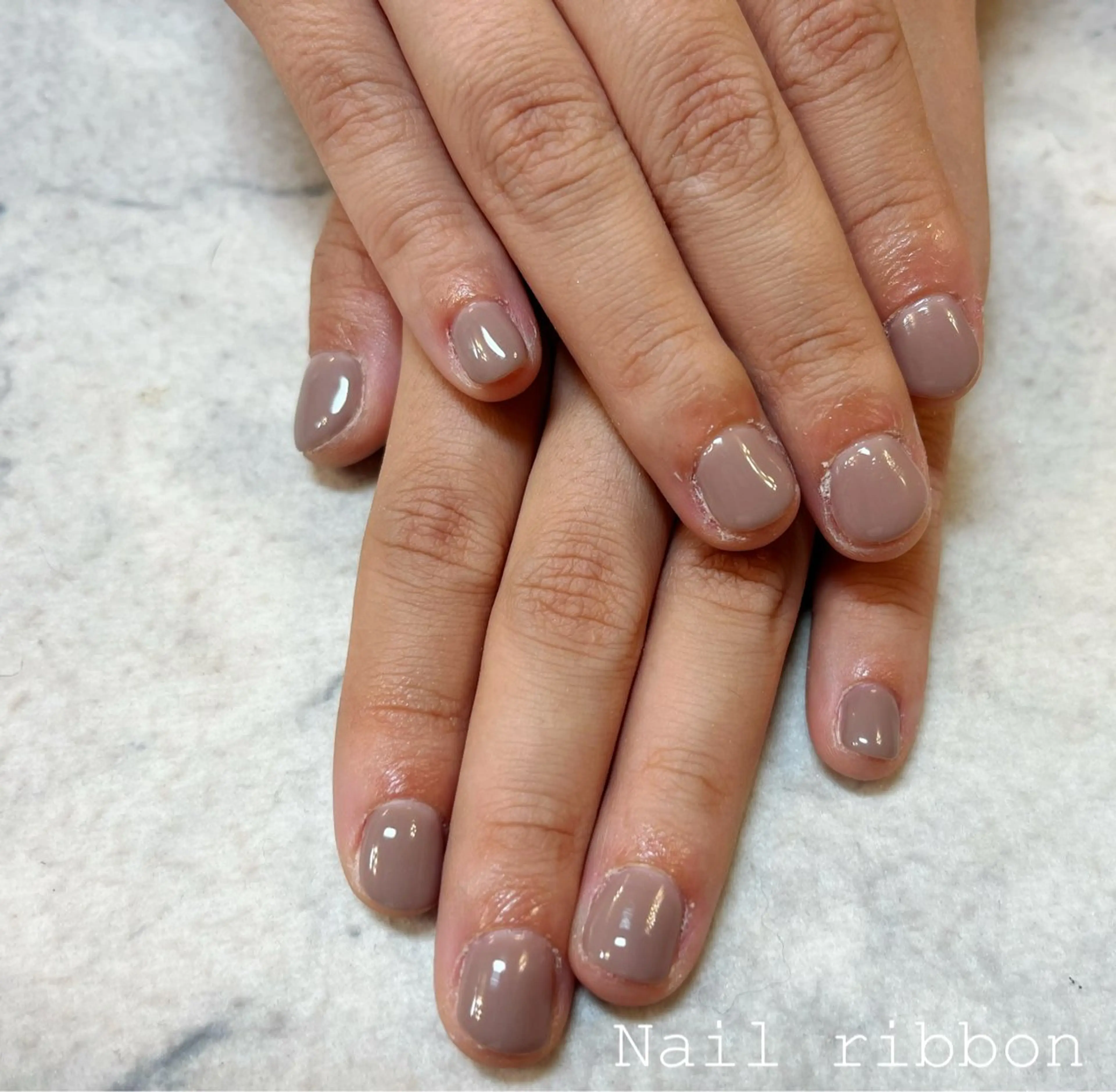 ネイル ワンカラーネイル ネイルリボン 笠井のネイルデザイン